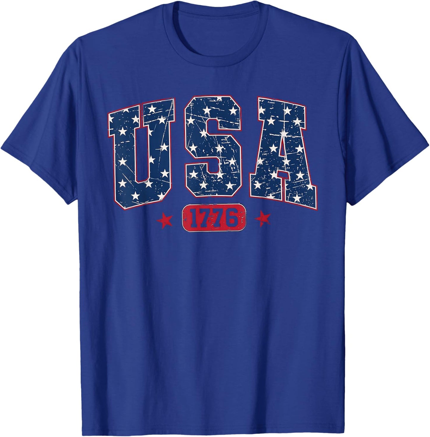 Vintage USA, Retro American Flag 4th of July T-Shirt - T-Shirt | Royal
