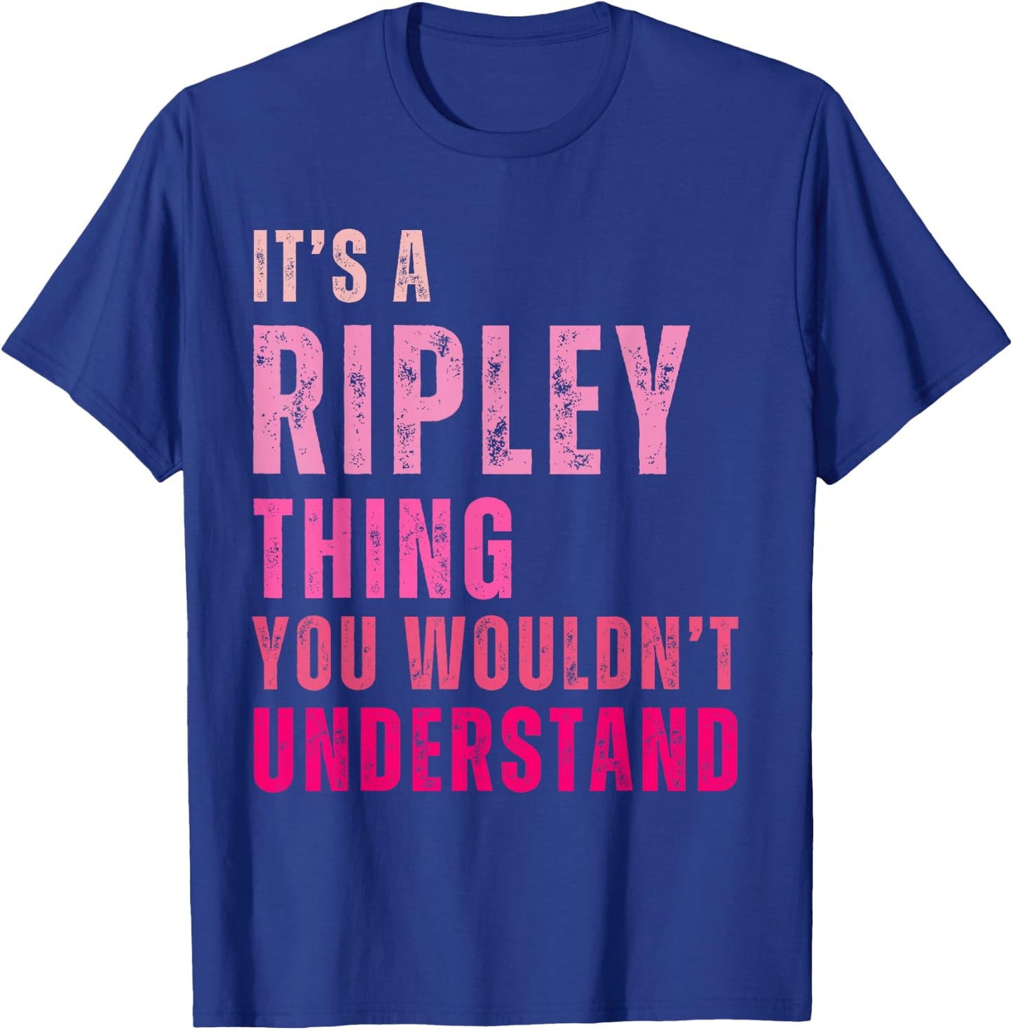 Ripley Personalized Names Apparel -Adults Vintage Black Small Everyday Casual T-Shirt - T-Shirt | Royal