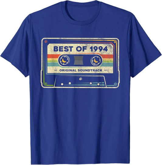 Retro Best of 1994 Mixtape Vintage 30th Birthday Cassette T-Shirt - T-Shirt | Royal