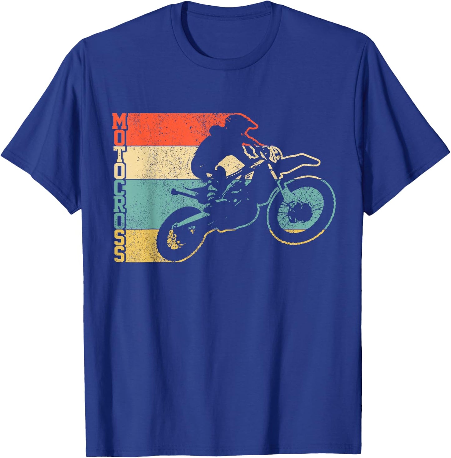 Motocross Vintage Enduro Dirt Bike Motorcycle MX Biker T-Shirt - T-Shirt | Royal