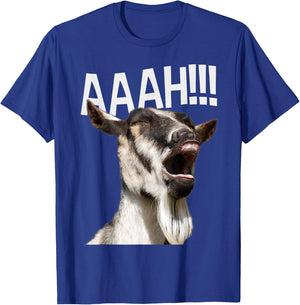 Halloween Screaming Goat AAAH!!! - Funny Crazy Goat T-Shirt - T-Shirt | Royal