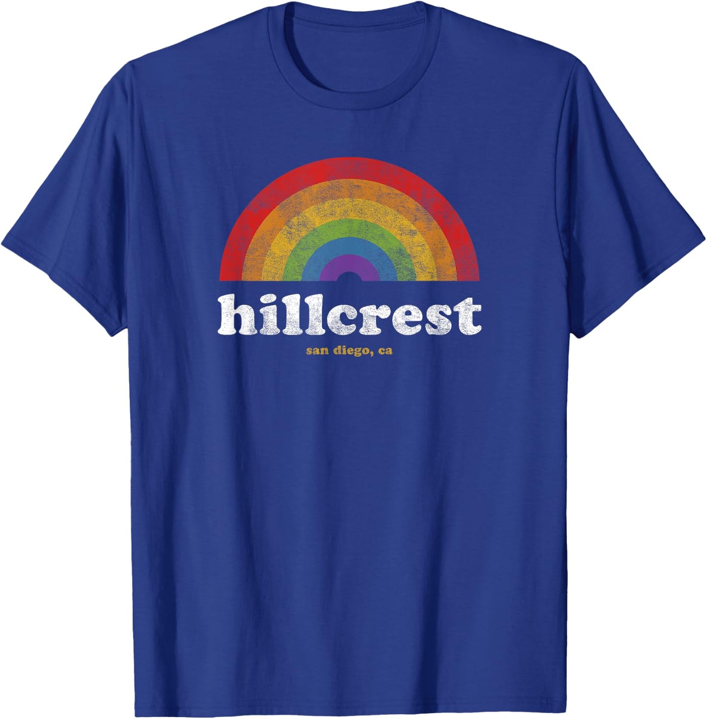 Gay Pride Shirt Hillcrest San Diego California Retro Vintage T-Shirt - T-Shirt | Royal