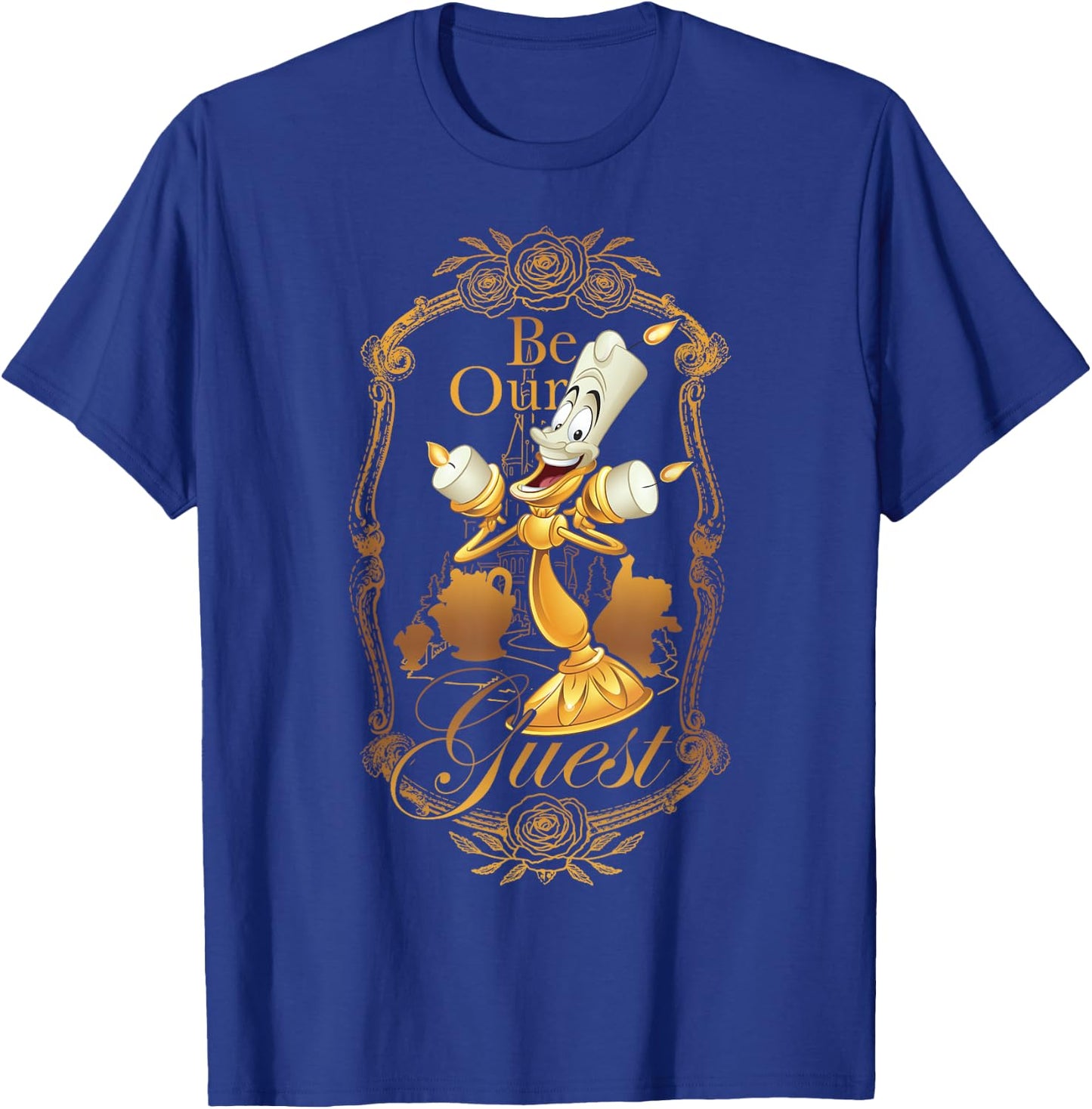 Disney Beauty and the Beast Be Our Guest Lumiere Poster T-Shirt - T-Shirt | Royal