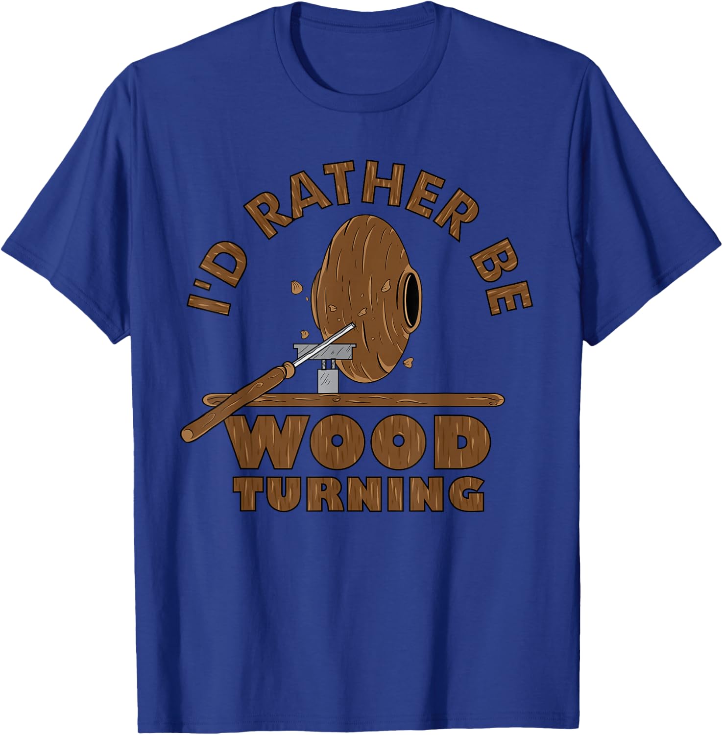 I'd Rather Be Woodturning | Funny Woodturner Gifts T-Shirt - T-Shirt | Royal