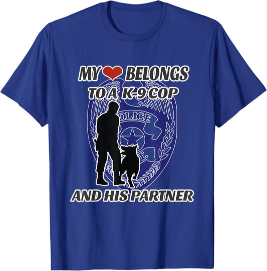 K9 Cop Proud Police Wife Shirt T-Shirt - T-Shirt | Royal