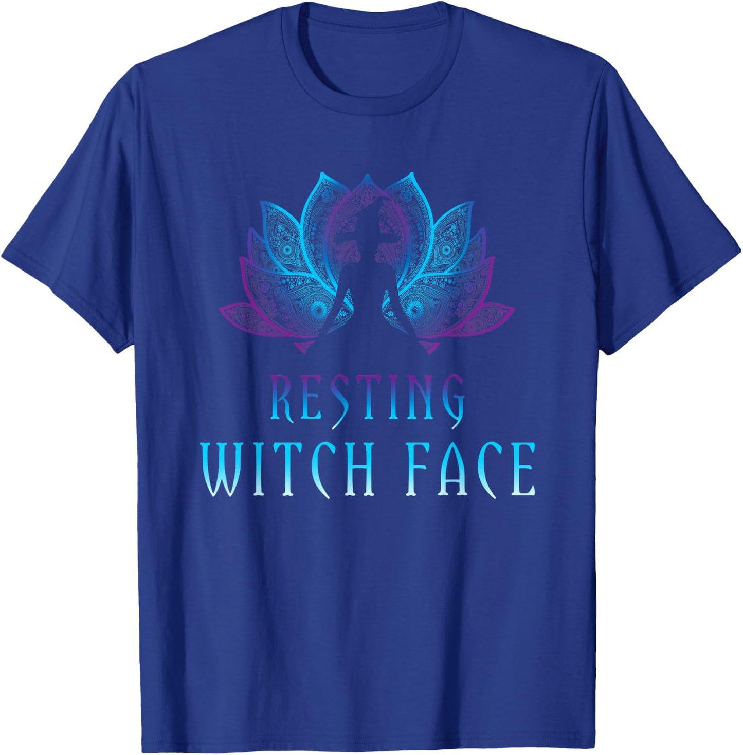 Resting Witch Face Lotus Funny Halloween Yoga Witch Costume T-Shirt - T-Shirt | Royal