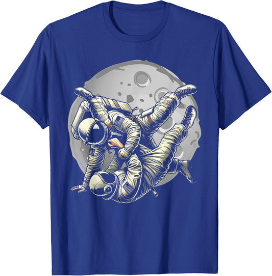 Galaxy BJJ Astronaut Flying Armbar Jiu-Jitsu T-Shirt - T-Shirt | Royal