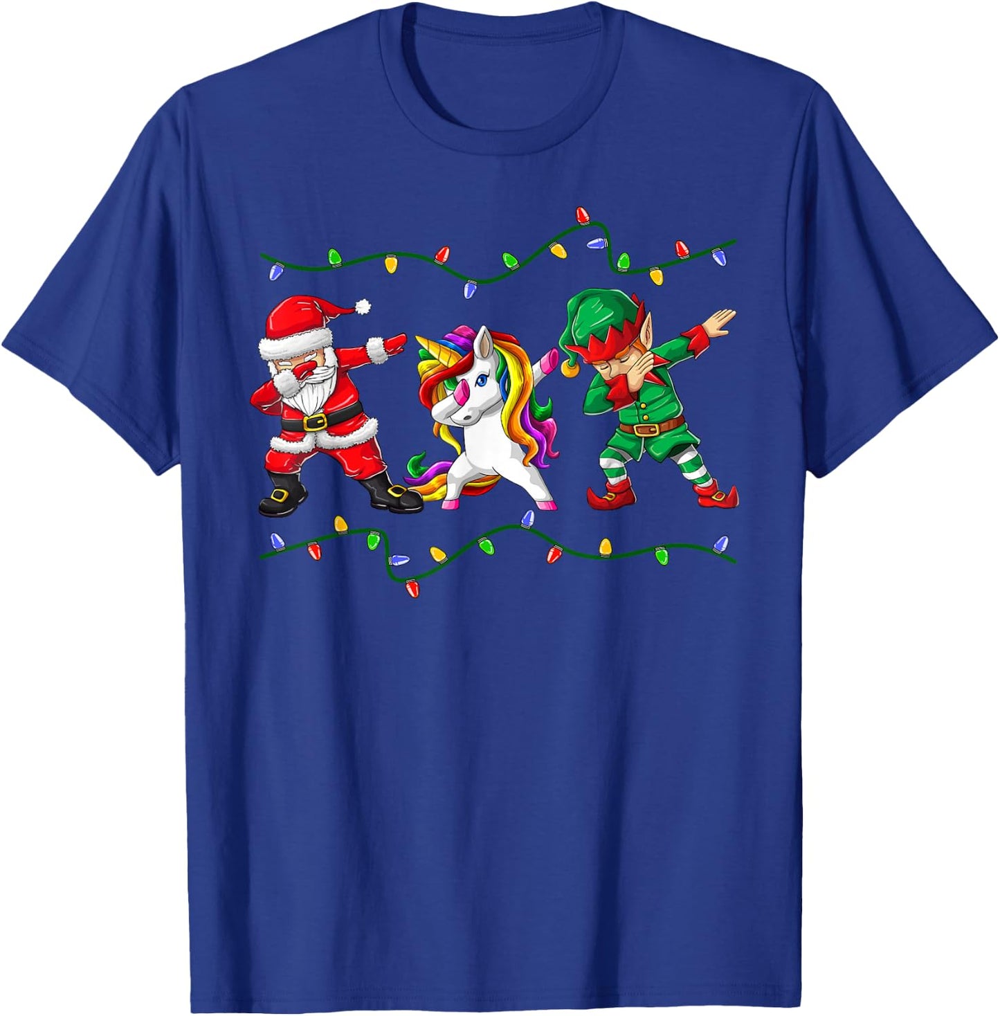Dabbing Santa Elf Unicorn Christmas Kids Boys Men Xmas Gifts T-Shirt - T-Shirt | Royal