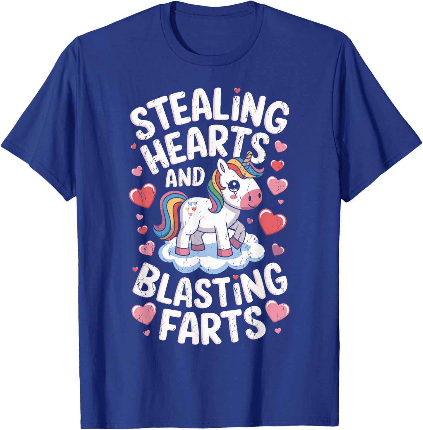 Breaking Hearts And Blasting Farts Funny Valentine T-Shirt - T-Shirt | Royal