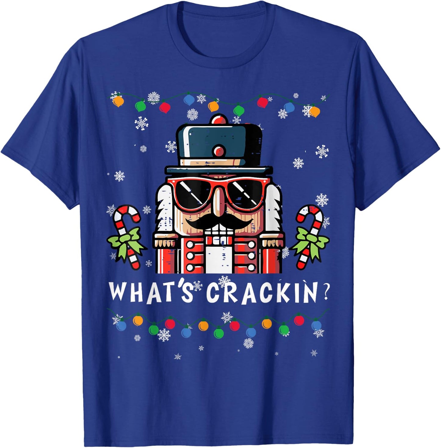 Christmas Nutcracker Whats Crackin Funny Xmas Men Women Kids T-Shirt - T-Shirt | Royal