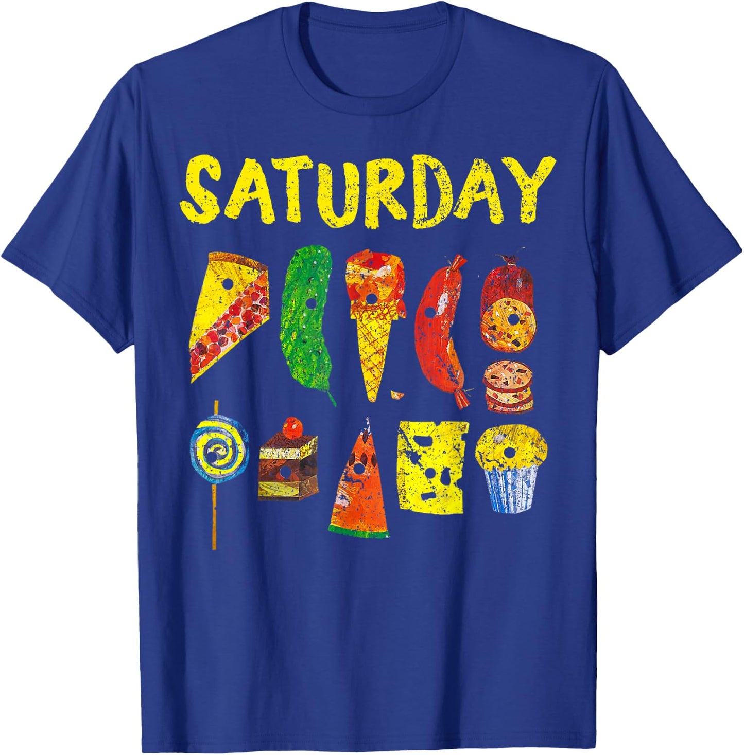 Funny Hungry Caterpillars Saturday Fruits Teacher T-Shirt - T-Shirt | Royal