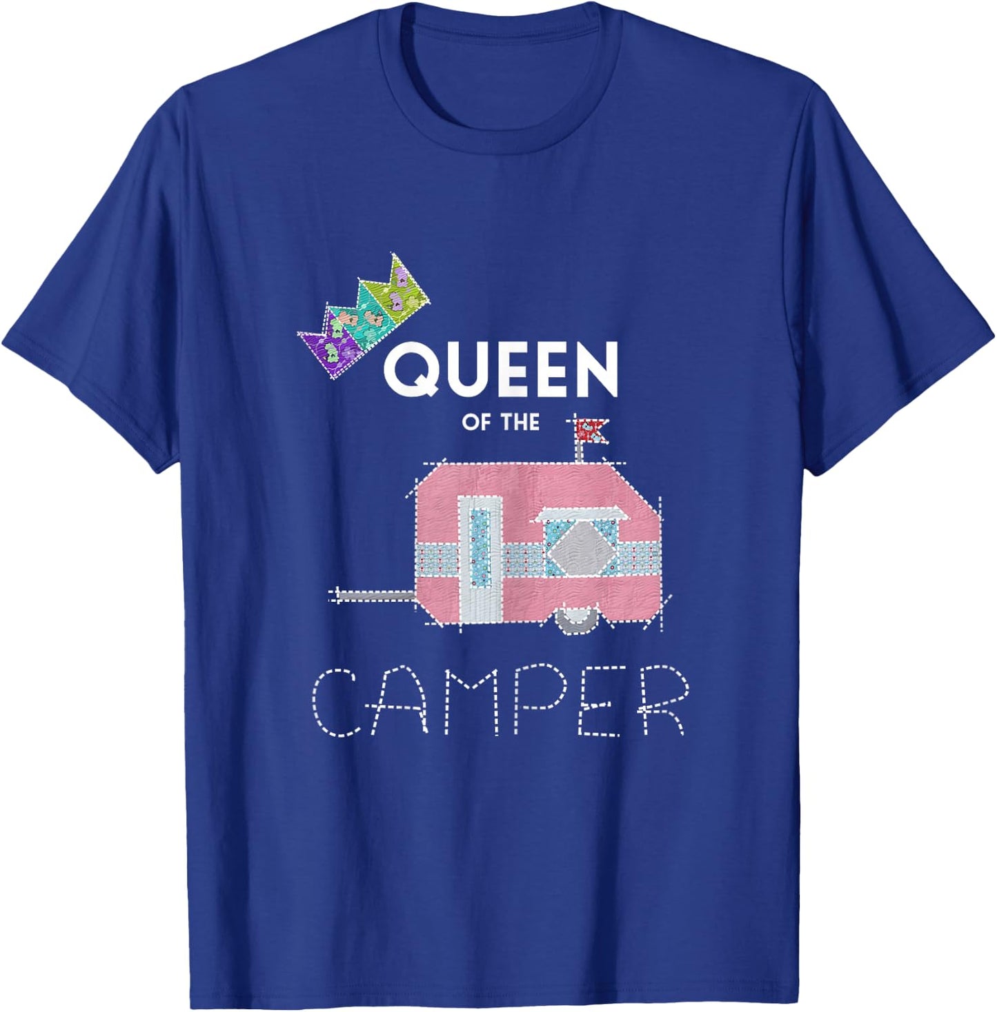 Queen of Camper Funny Camper Gift Fun T-Shirt - T-Shirt | Royal