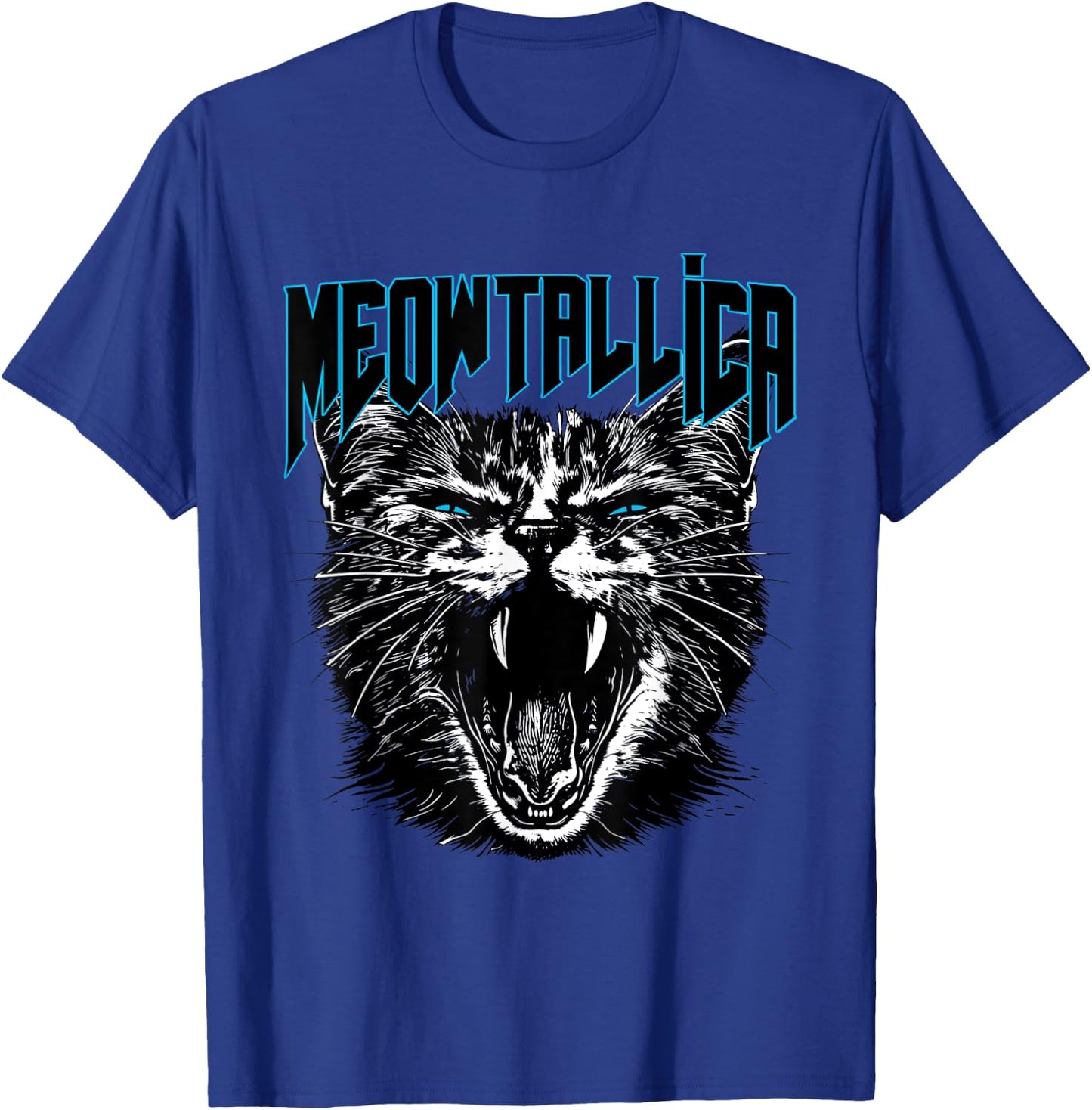 Funny Cat Lovers Meowtallica Design for Music Fans T-Shirt - T-Shirt | Royal