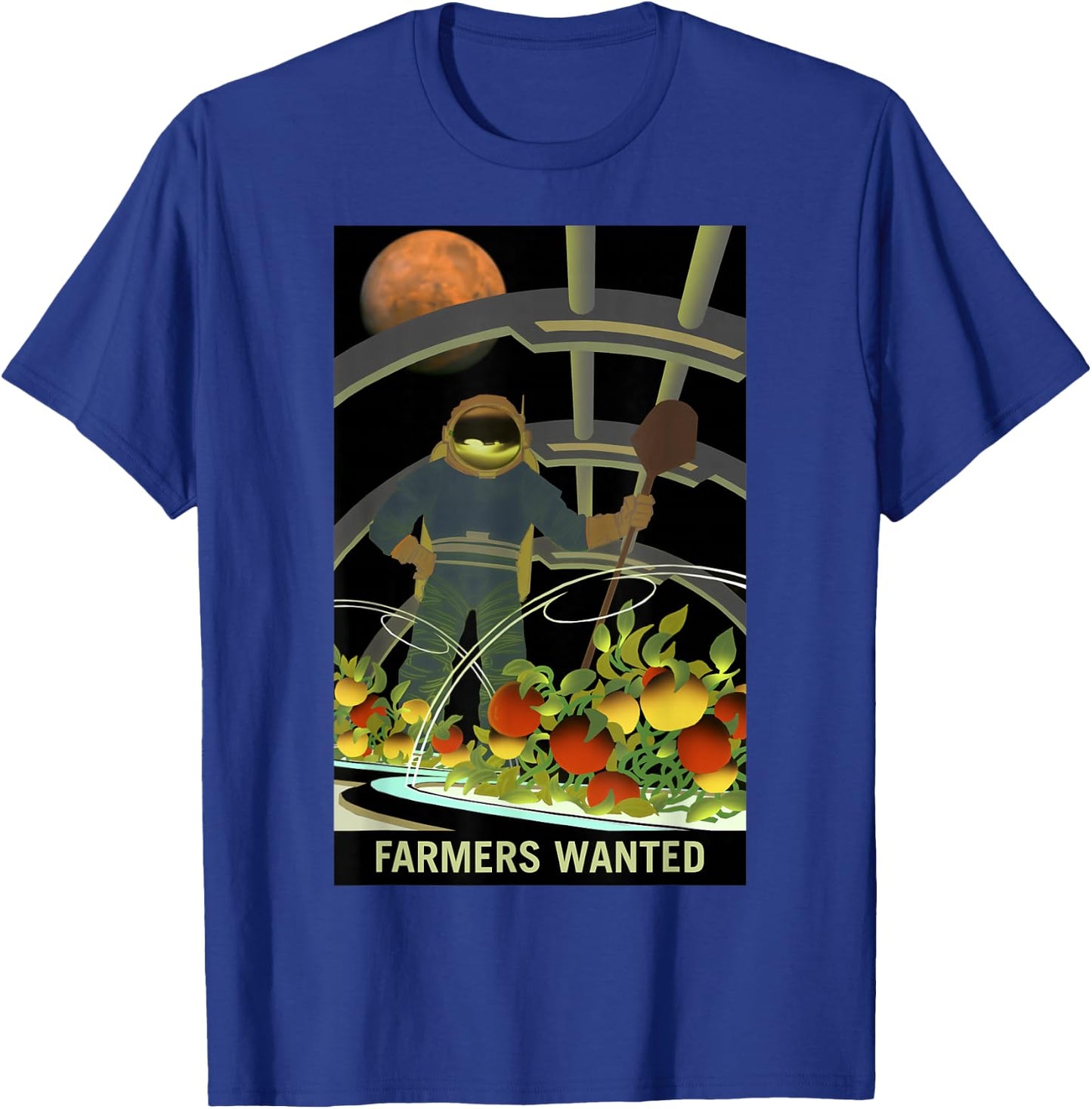 NASA Farmers Wanted On Mars T-Shirt - T-Shirt | Royal