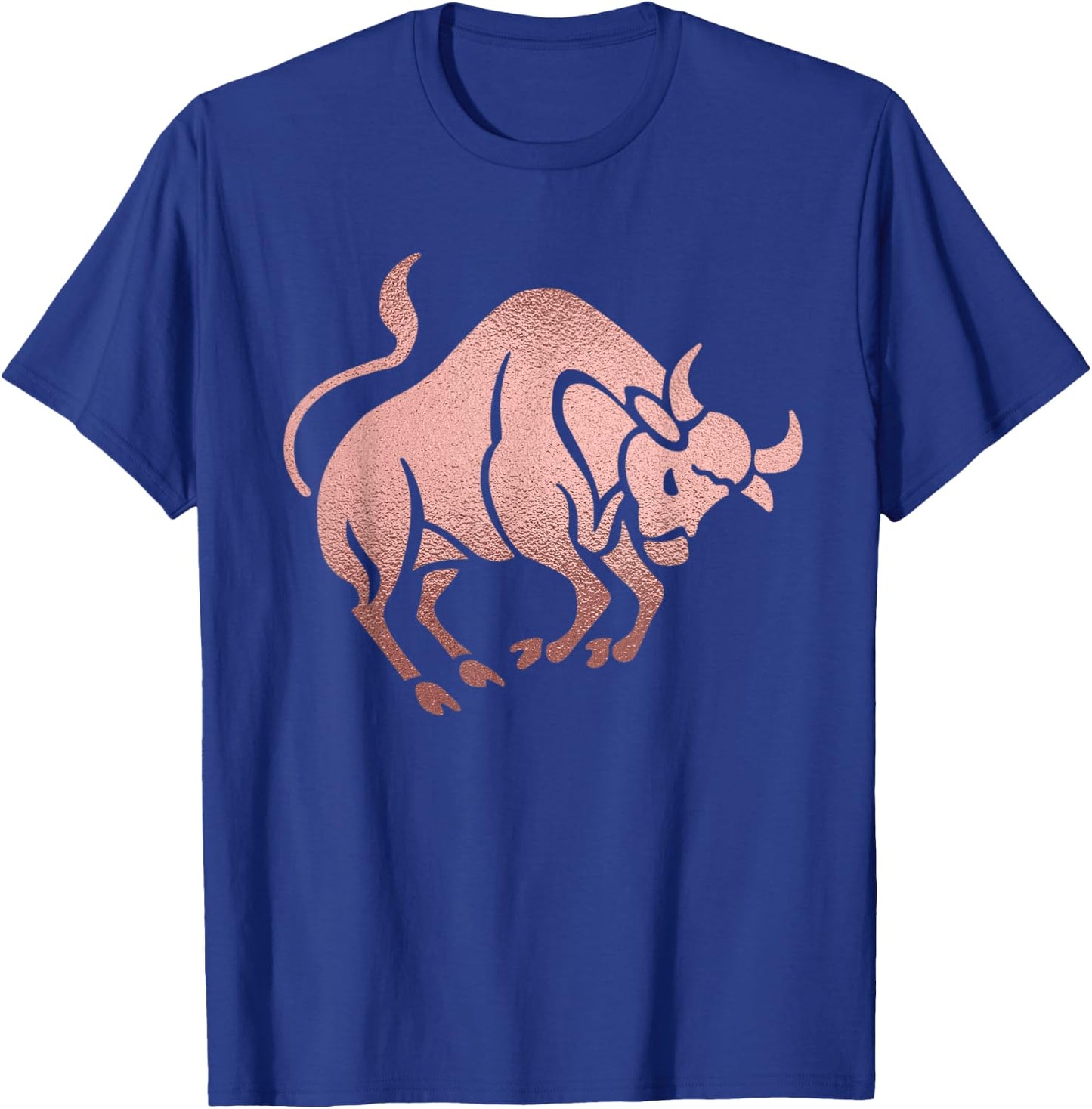 Rose Gold Taurus Bull Symbol Zodiac Star Sign T-Shirt - T-Shirt | Royal