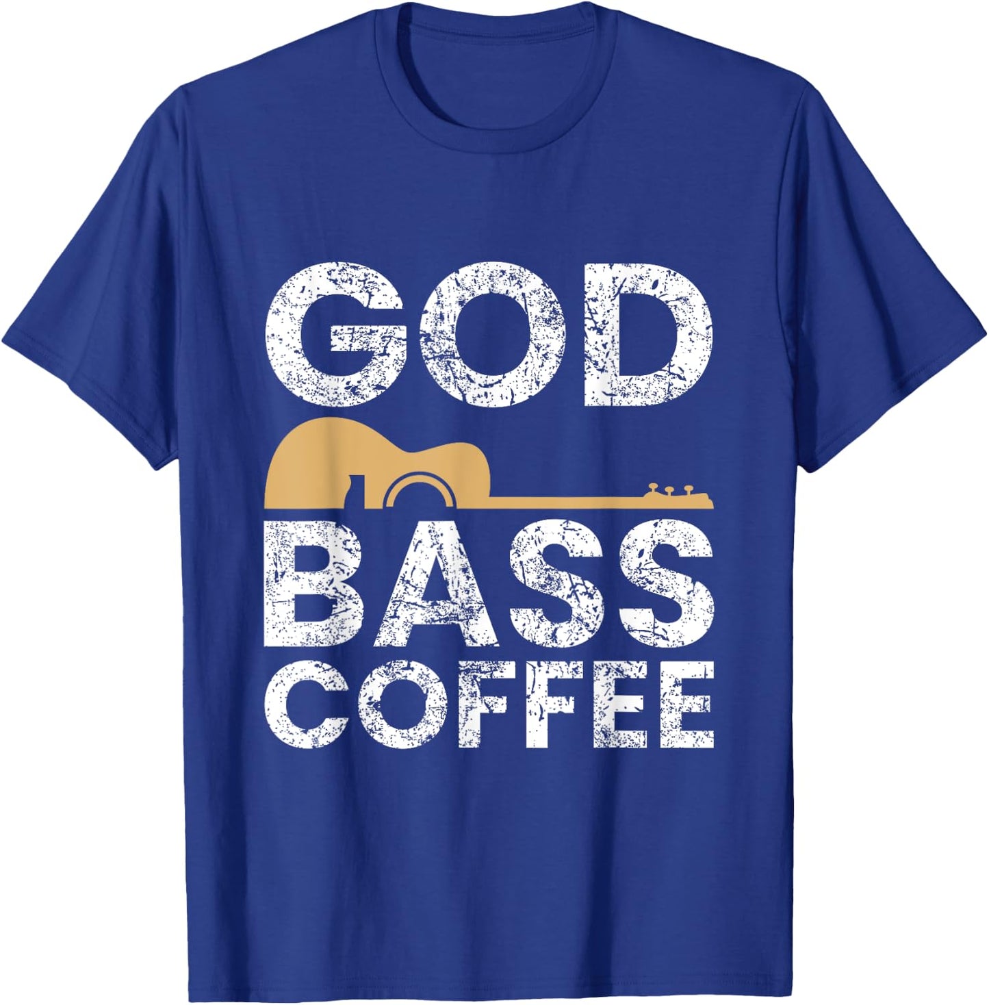 God Bass Coffee Guitar Christian Religious Church Music Gift T-Shirt - T-Shirt | Royal