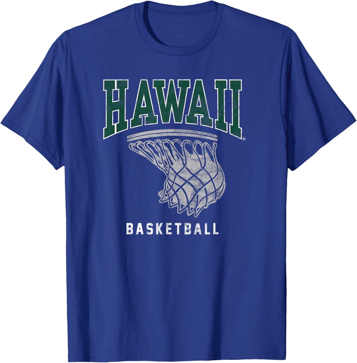 University of Hawaii Rainbow Warriors Basketball Hoop T-Shirt - T-Shirt | Royal