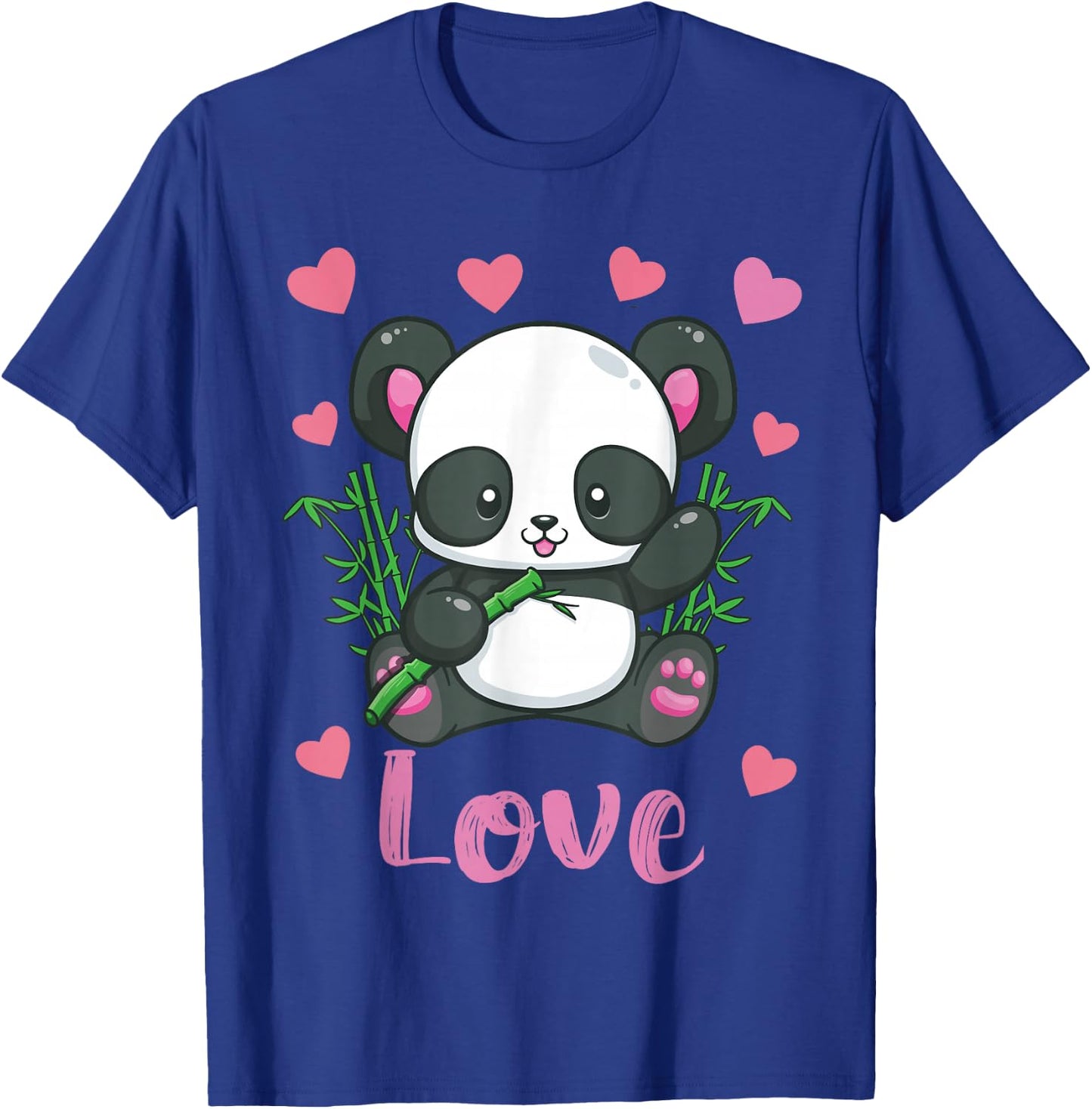 Panda Valentines Day Shirt Hearts Love Women Girls Gift T-Shirt - T-Shirt | Royal