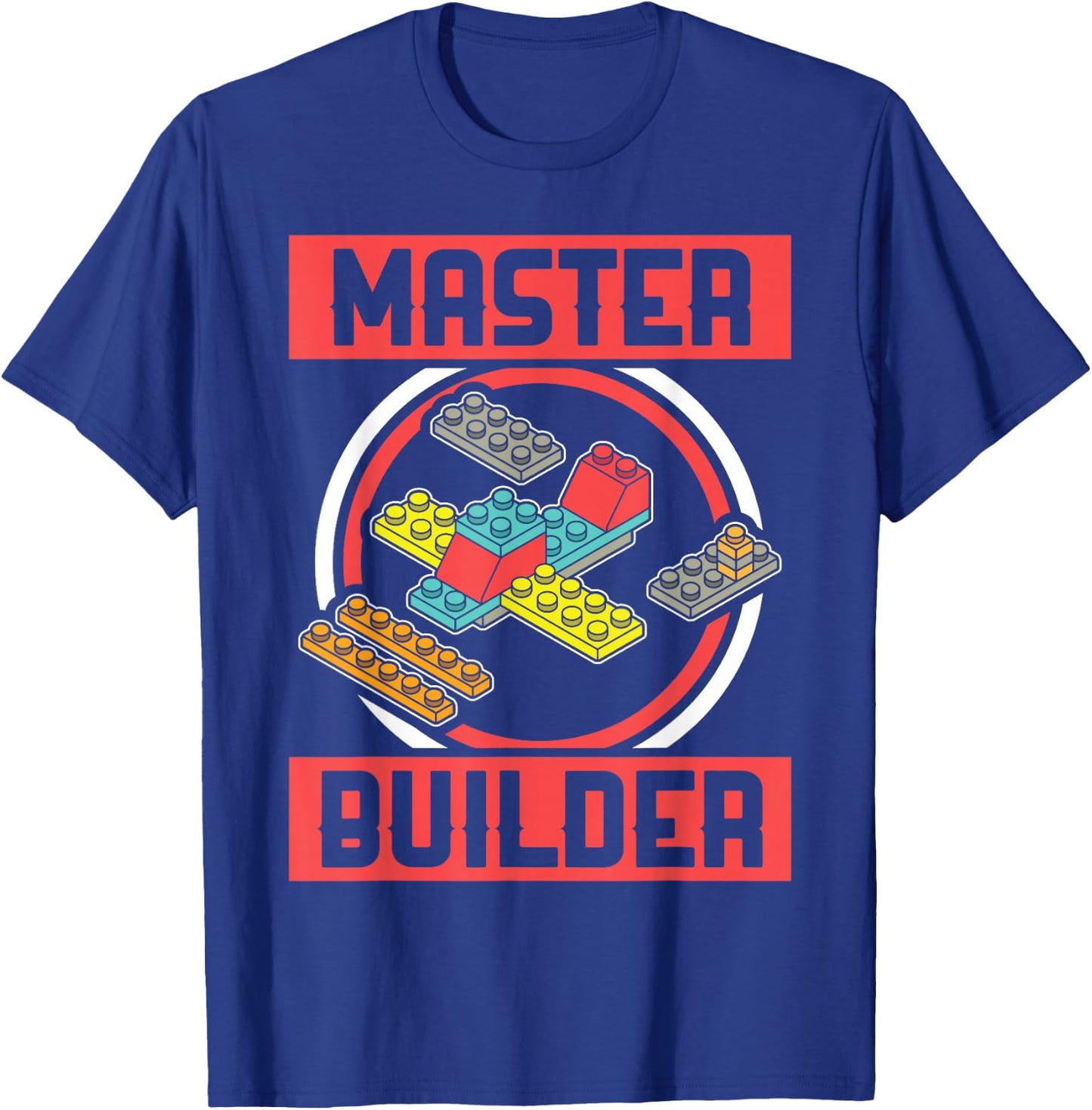 Master Builder Kids Building Blocks Birthday Bricks Boy Gift T-Shirt - T-Shirt | Royal