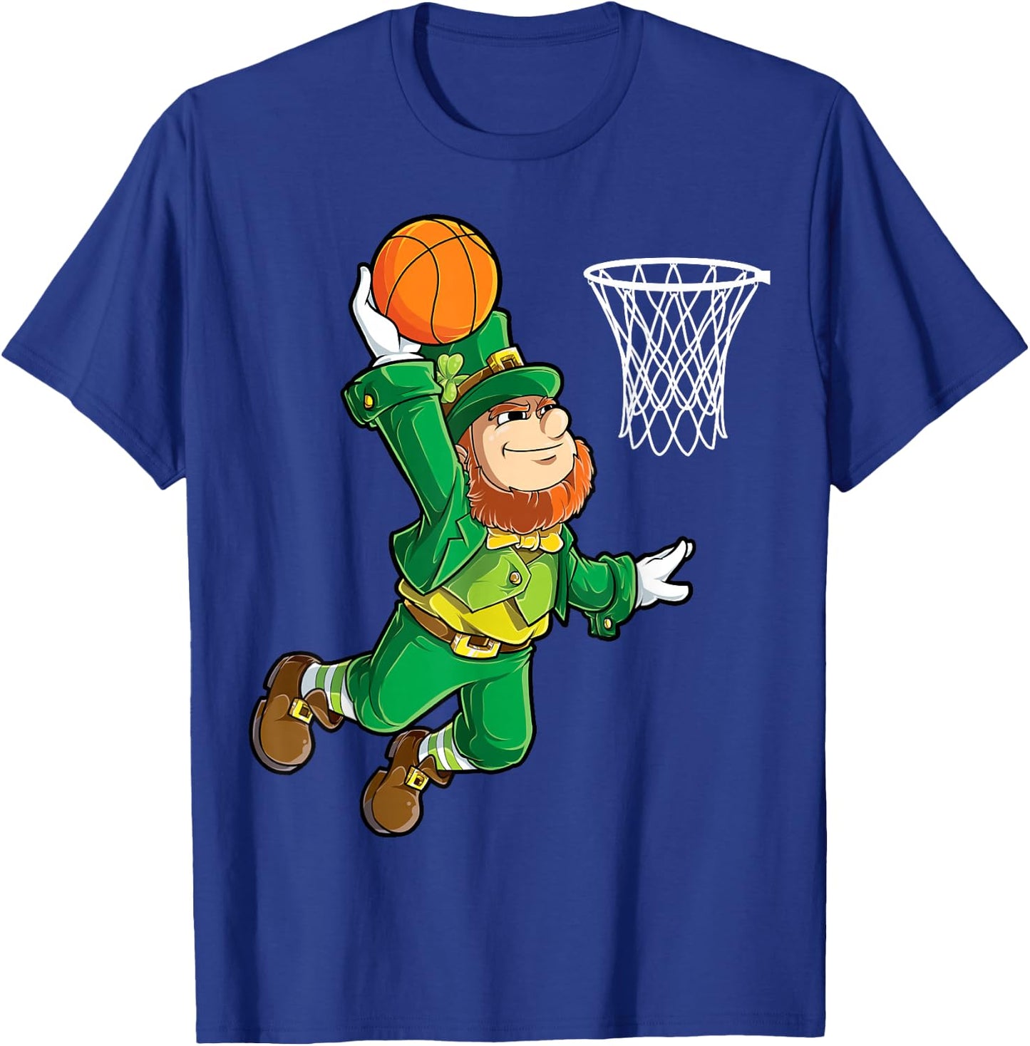 Leprechaun Basketball Dunk St Patricks Day Boys Men Sports T-Shirt - T-Shirt | Royal