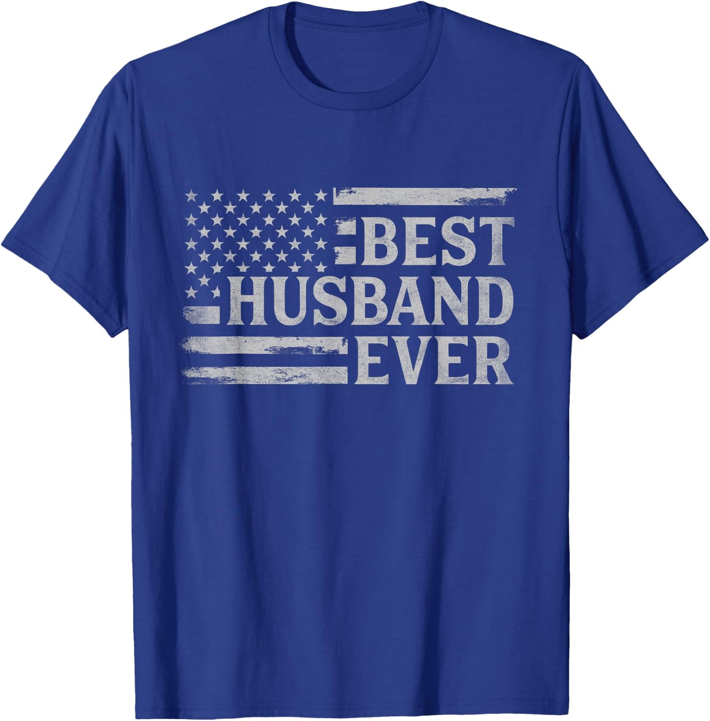 Best Husband Ever Grey Vintage USA Flag Father's Day T-Shirt - T-Shirt | Royal