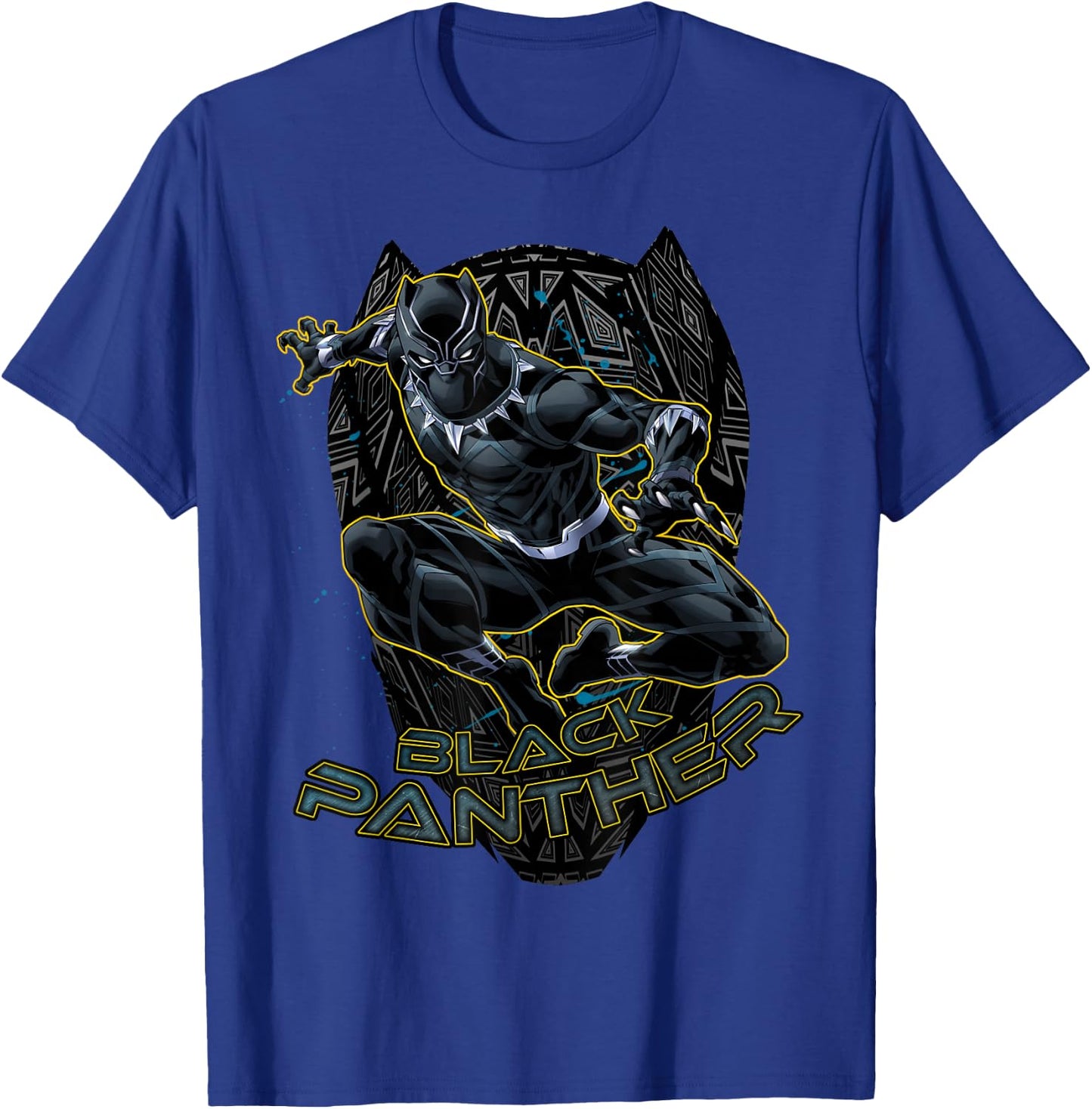 Marvel Black Panther Gold Trimmed Pounce Graphic T-Shirt - T-Shirt | Royal