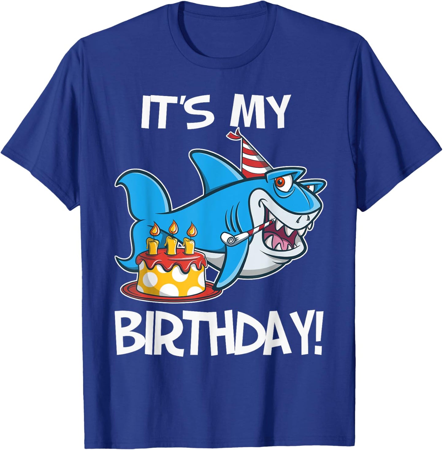 It's My Birthday Shark T Shirt Gift Girls Boys Adults T-Shirt - T-Shirt | Royal