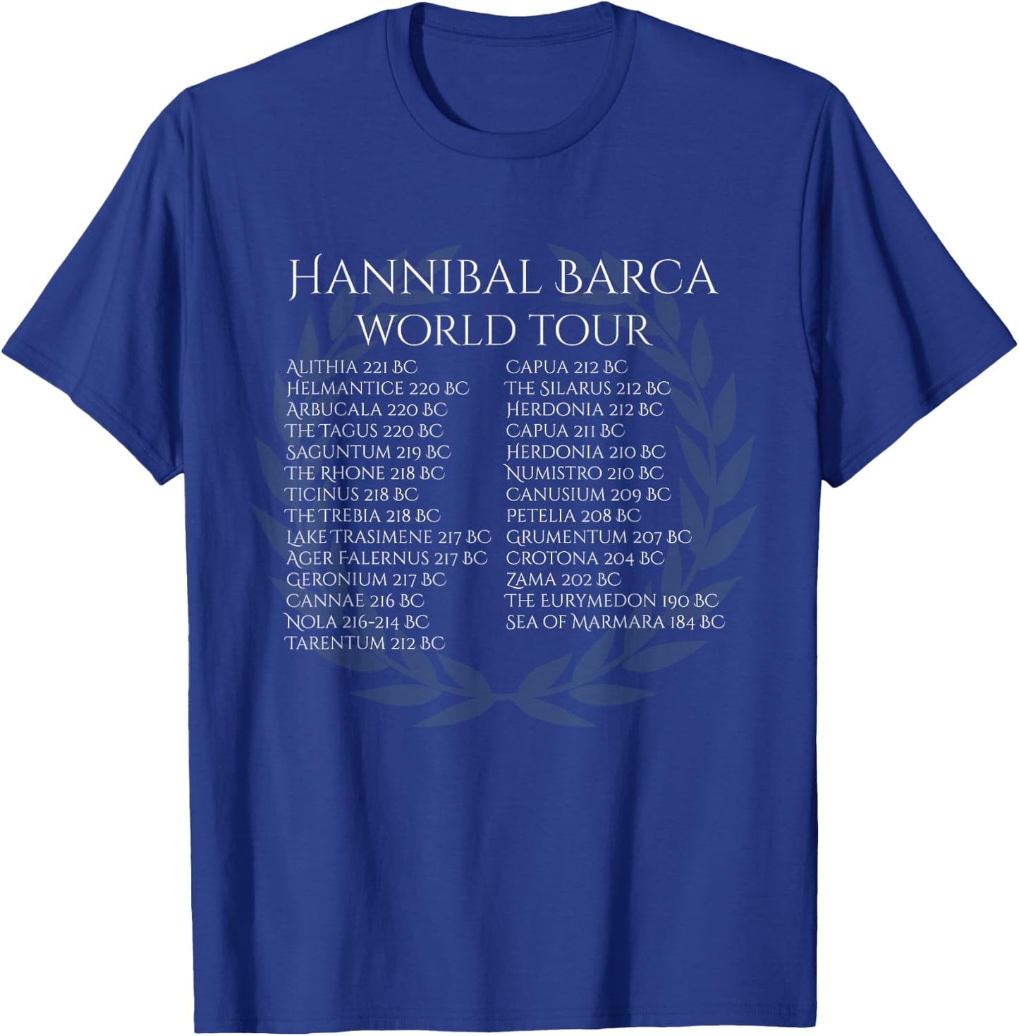 Hannibal Barca World Tour Punic Wars History T-Shirt - T-Shirt | Royal