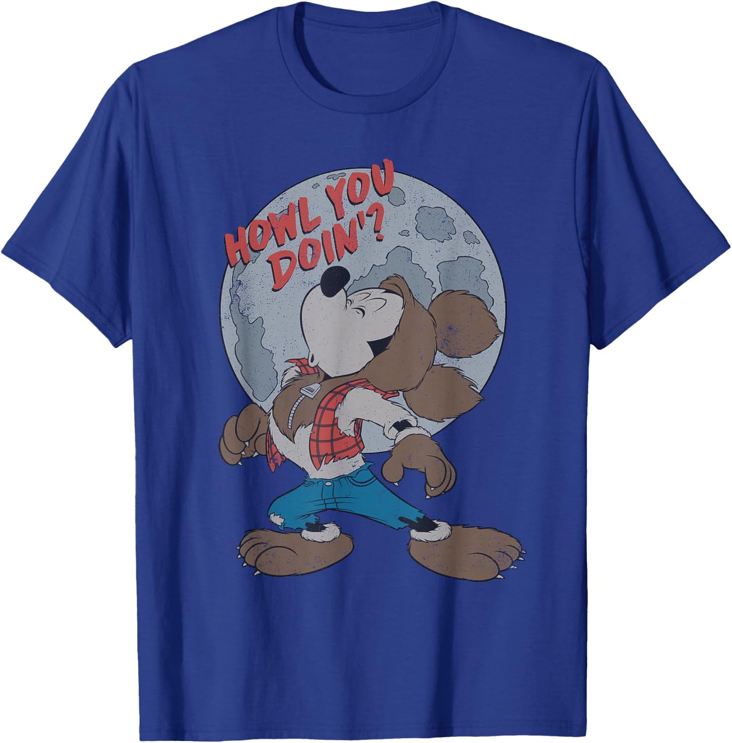Disney Mickey Mouse Werewolf Howl You Doin' T-Shirt - T-Shirt | Royal
