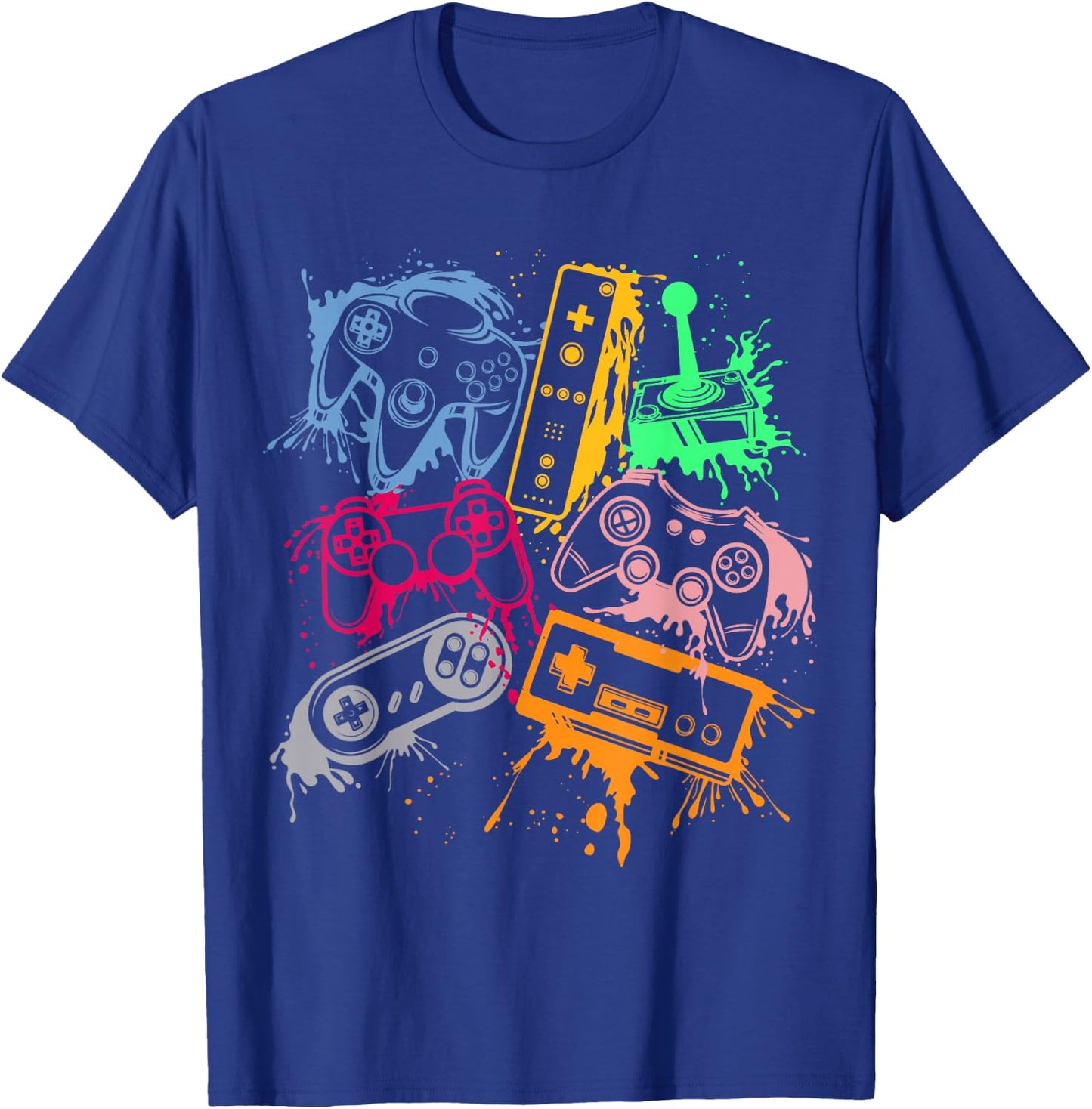 Video Game Console Controllers Retro 80's 90's Arcade Gamer T-Shirt - T-Shirt | Royal