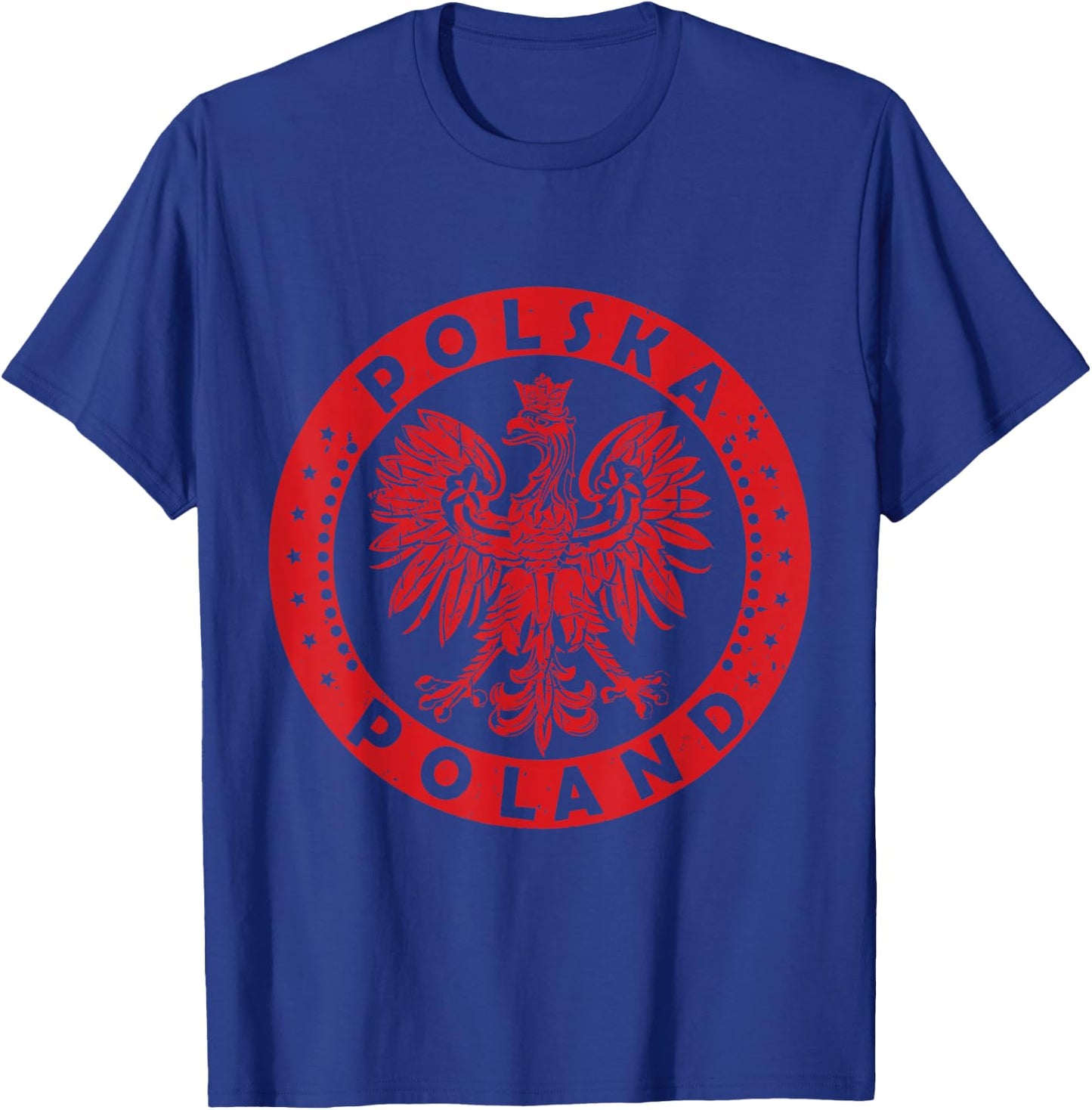 Polska Polish Eagle Vintage Distressed Poland Coat Of Arms T-Shirt - T-Shirt | Royal