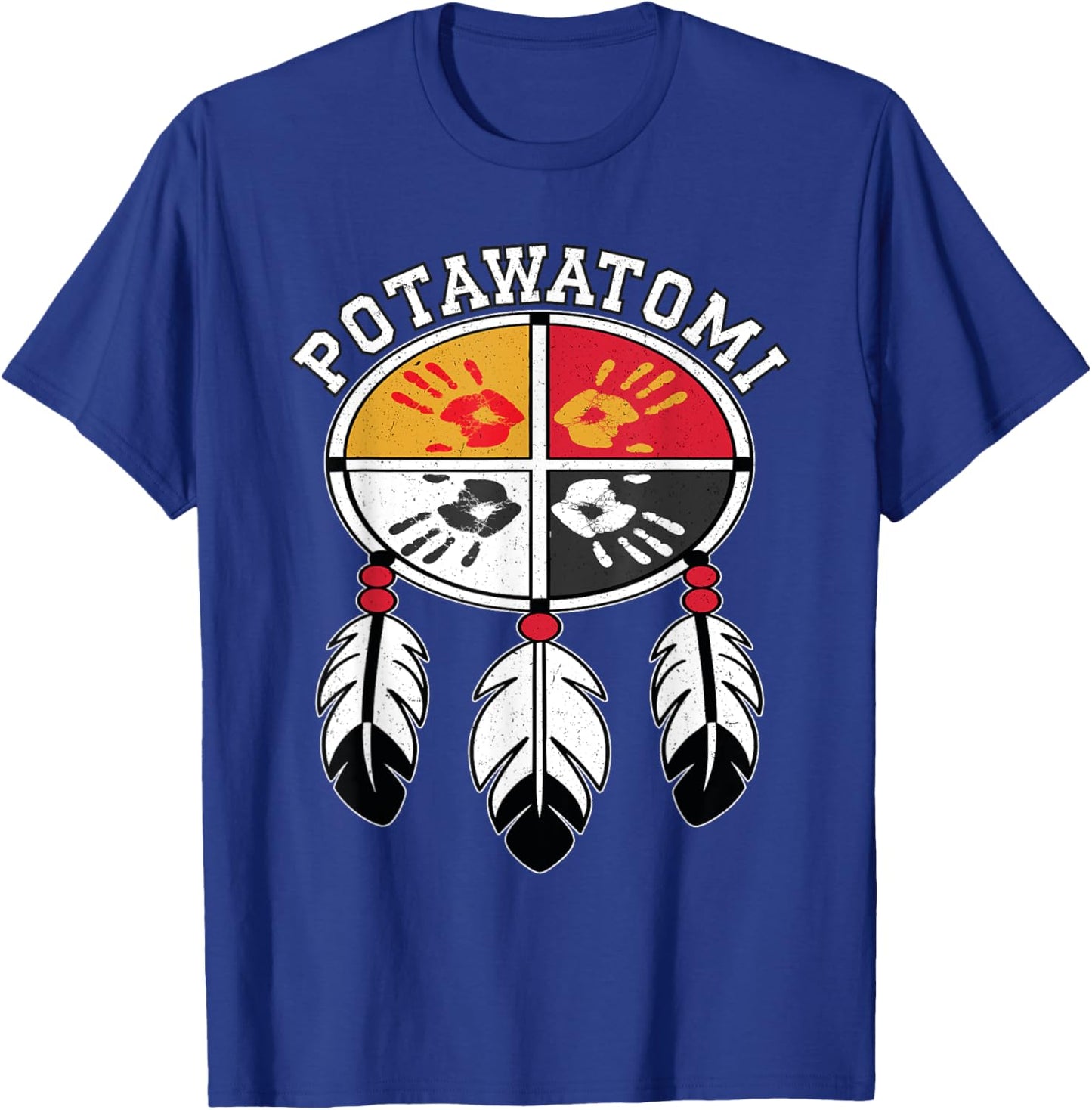 Potawatomi Medicine Wheel Indigenous Native American Tribe T-Shirt - T-Shirt | Royal