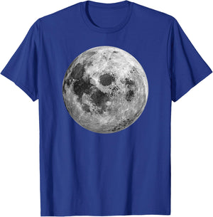Cool Full Moon Luna Graphic Space Astronomy Science T-Shirt - T-Shirt | Royal