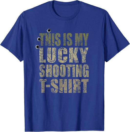 Vintage for Gun Owner & Hunter - Funny My Lucky Shooting T-Shirt - T-Shirt | Royal