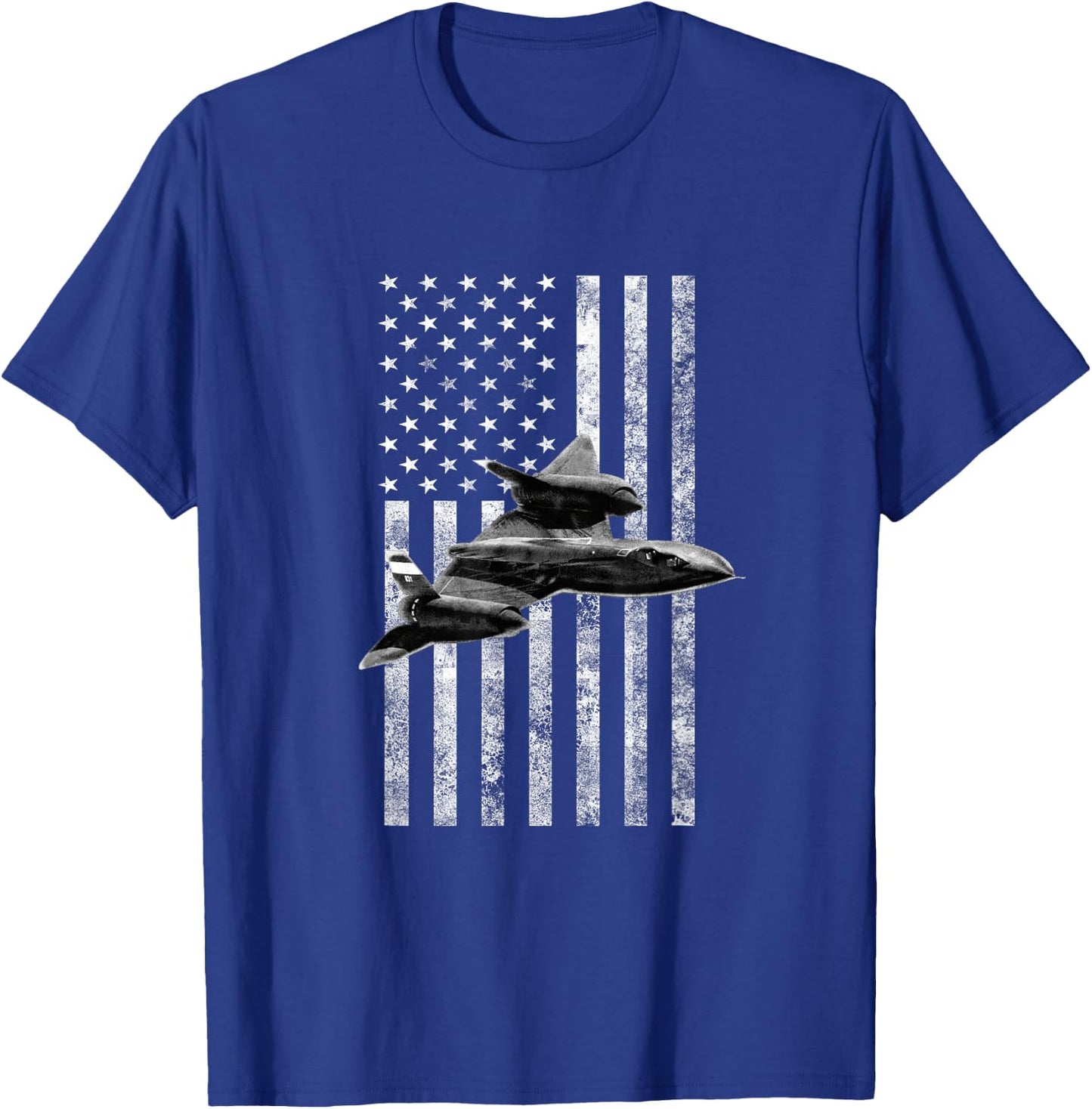 SR-71 Blackbird American USA Flag - Military T-Shirt - T-Shirt | Royal
