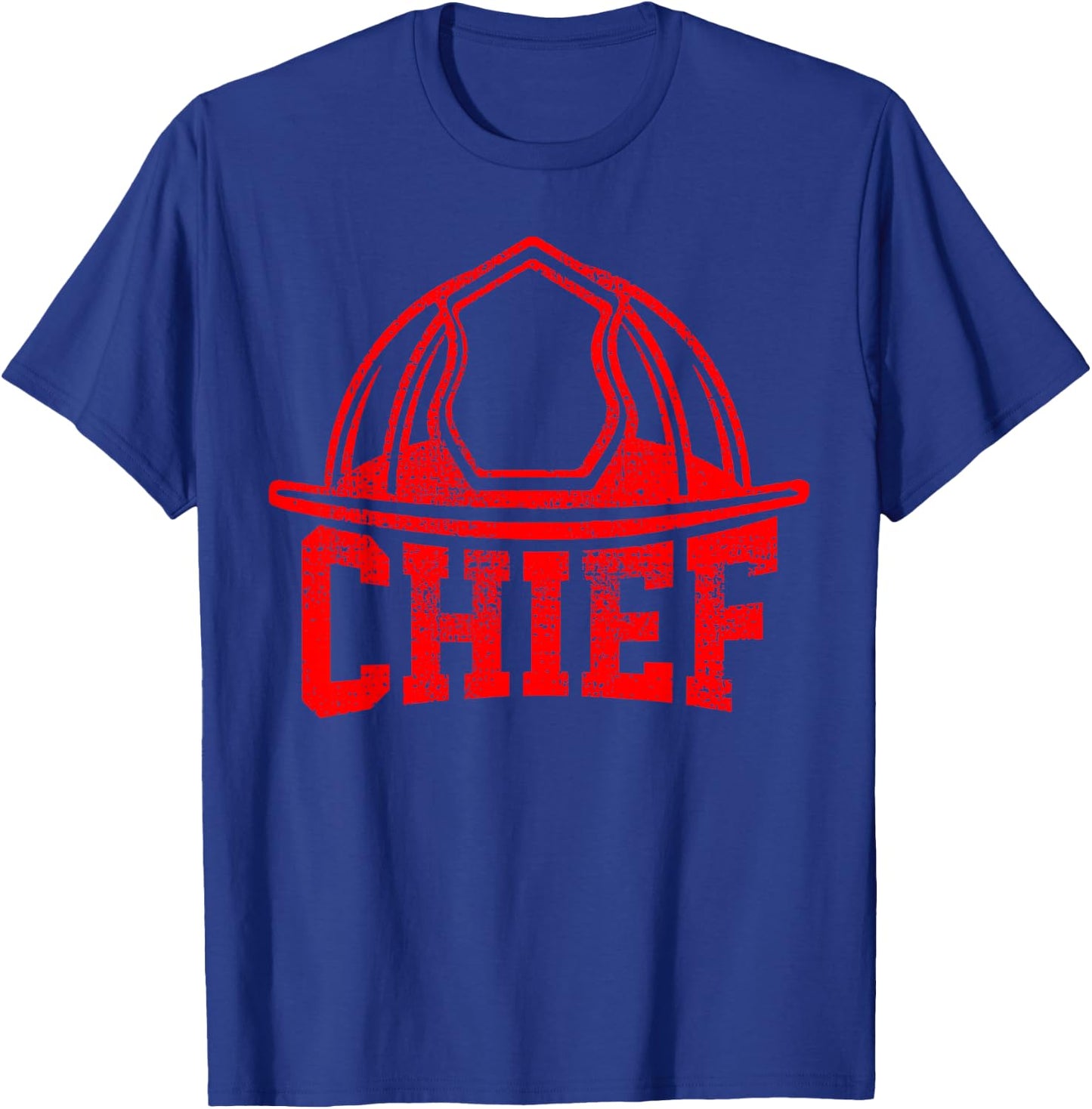 Firefighter Chief Helmet Gift T-Shirt - T-Shirt | Royal