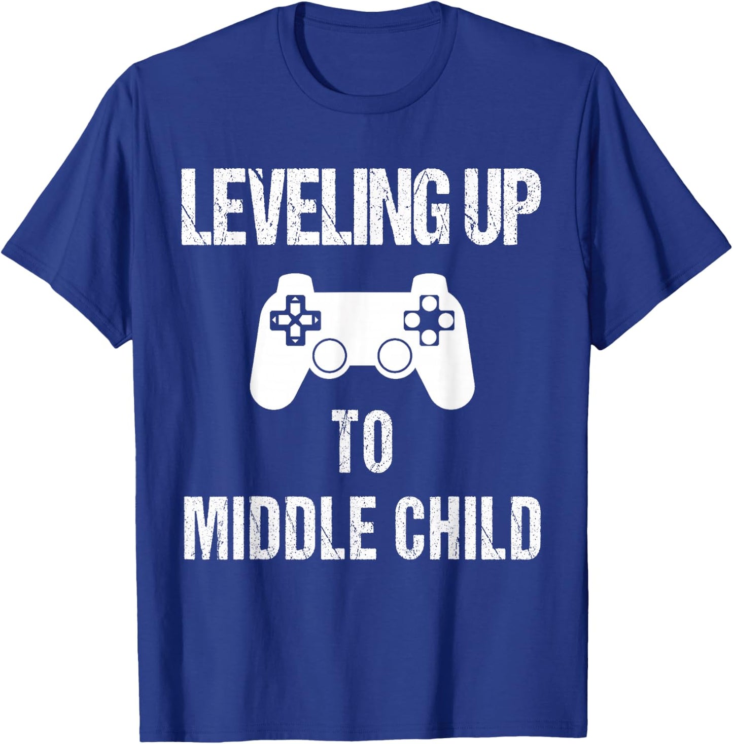 Leveling Up to Middle Child Shirt | Pregnancy Announcement T-Shirt - T-Shirt | Royal