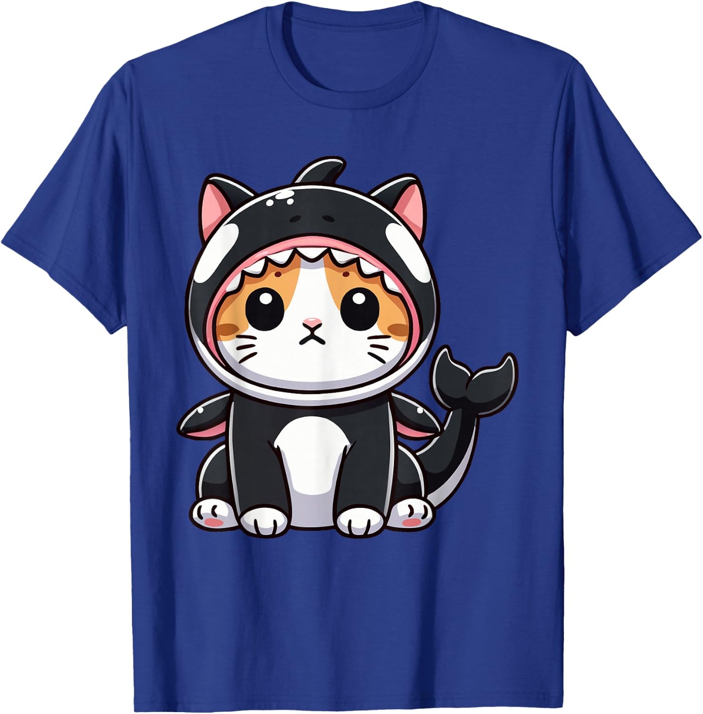 Cat in Orca Costume Graphic T-Shirt - T-Shirt | Royal