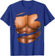 Fake Muscle Under Clothes Shirt Chest Six Pack Abs T-Shirt - T-Shirt | Royal