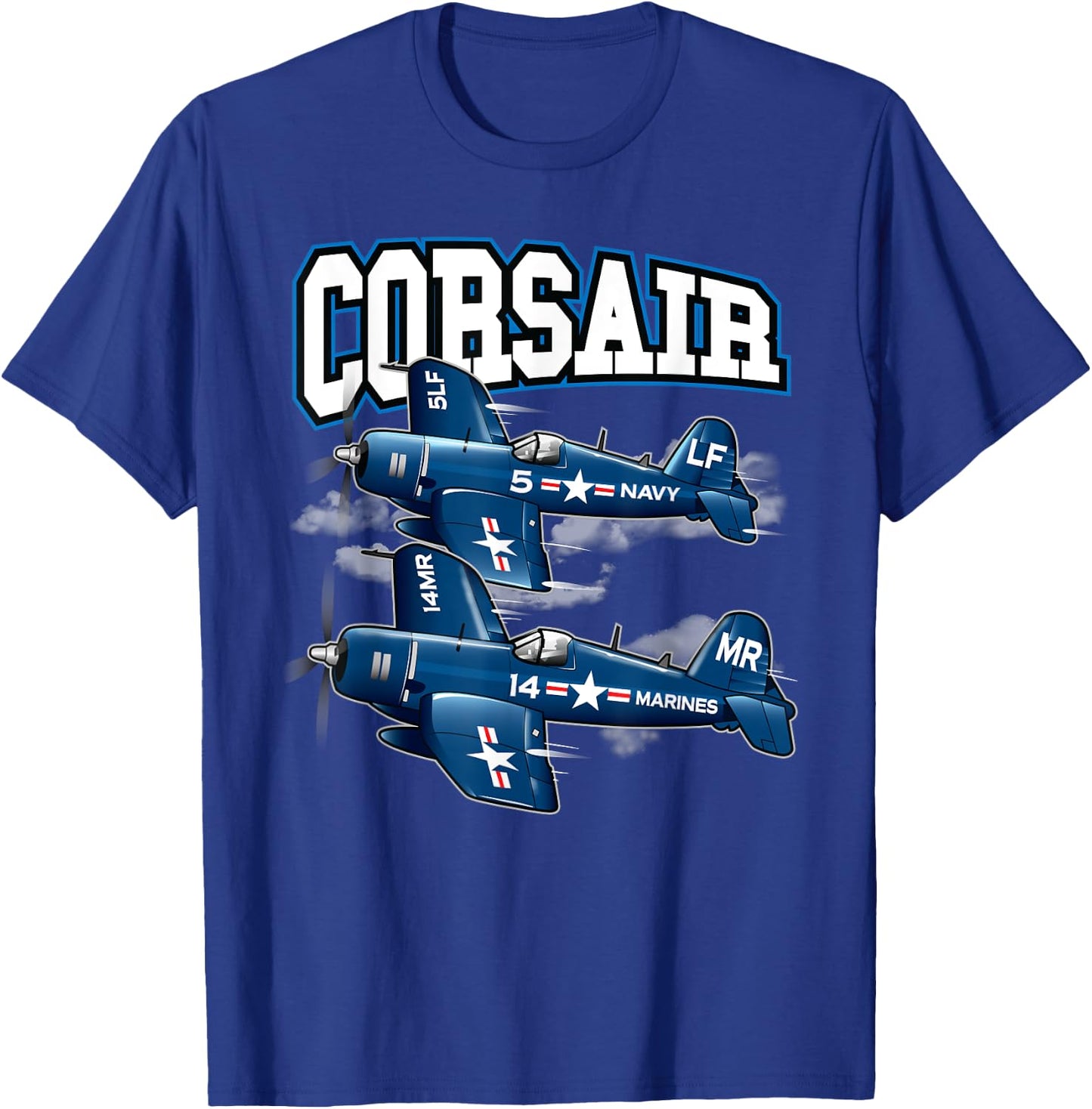 Corsair Warbird World War II Fighter Plane Pilot Gift T-Shirt - T-Shirt | Royal