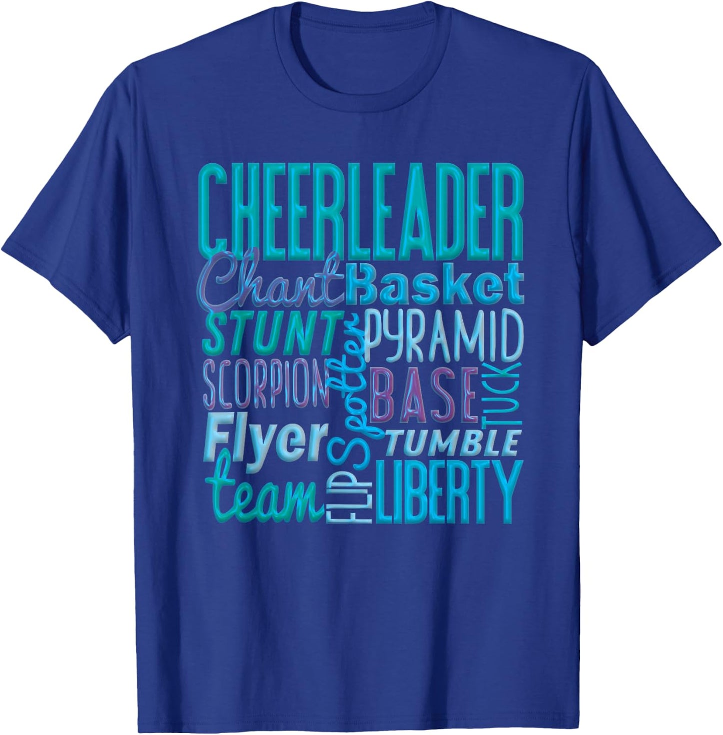 Cute Cheerleader Gift, Blue Cheer Moves Cheerleading Coach T-Shirt - T-Shirt | Royal