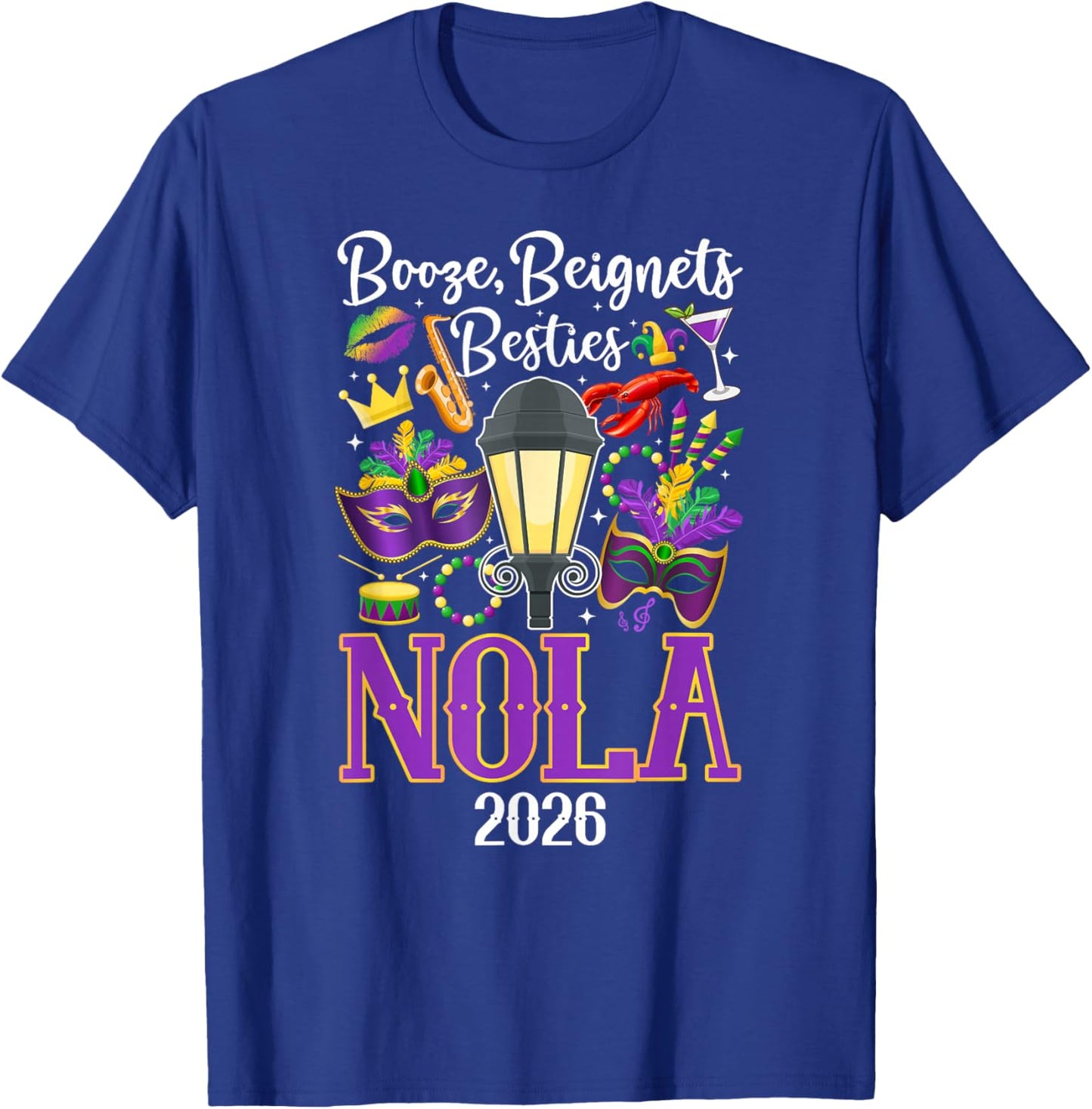 Funny New Orleans Besties Trip 2026 Best Friend Vacation T-Shirt - T-Shirt | Royal