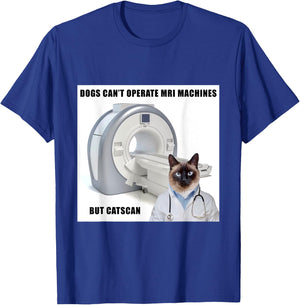Funny Dog and Cat MRI Machine Doctor T Shirt Men Women Kids T-Shirt - T-Shirt | Royal