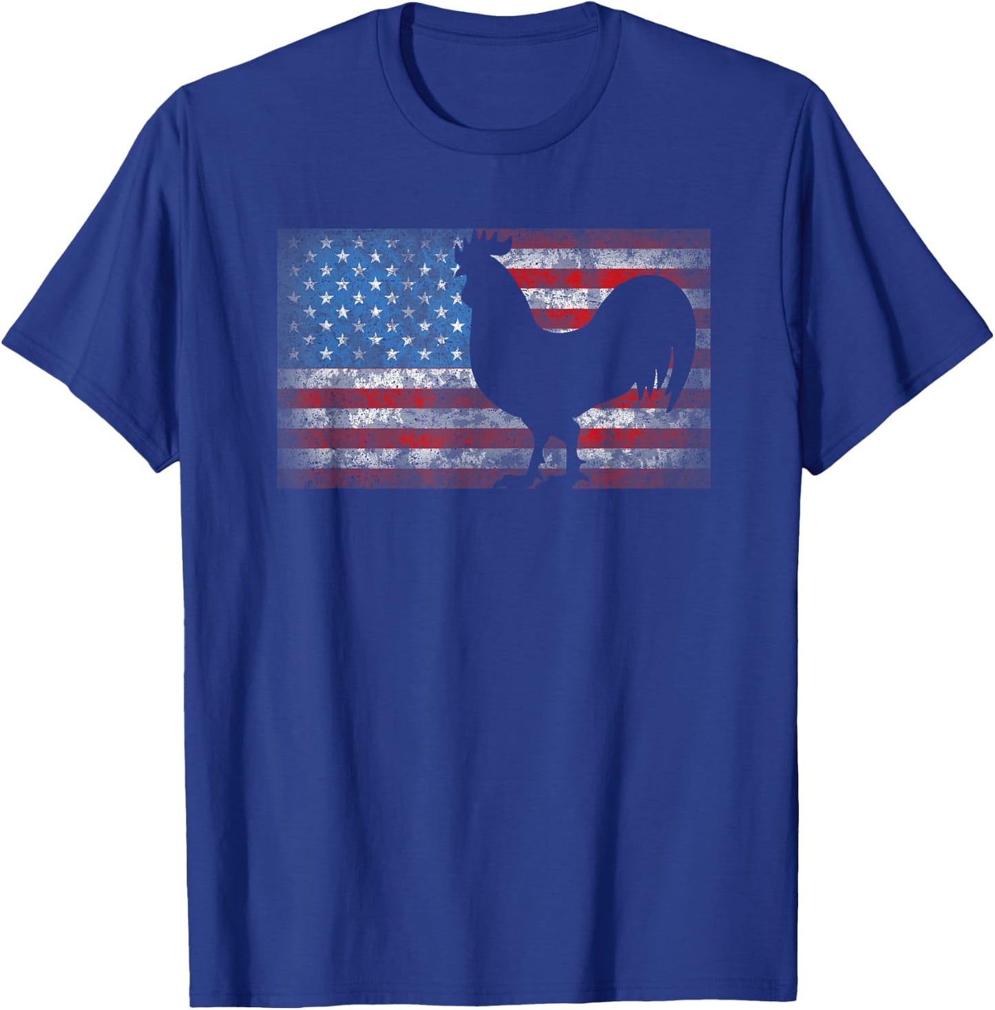 American Flag Rooster Chicken 4th of July Animal Gift T-Shirt - T-Shirt | Royal