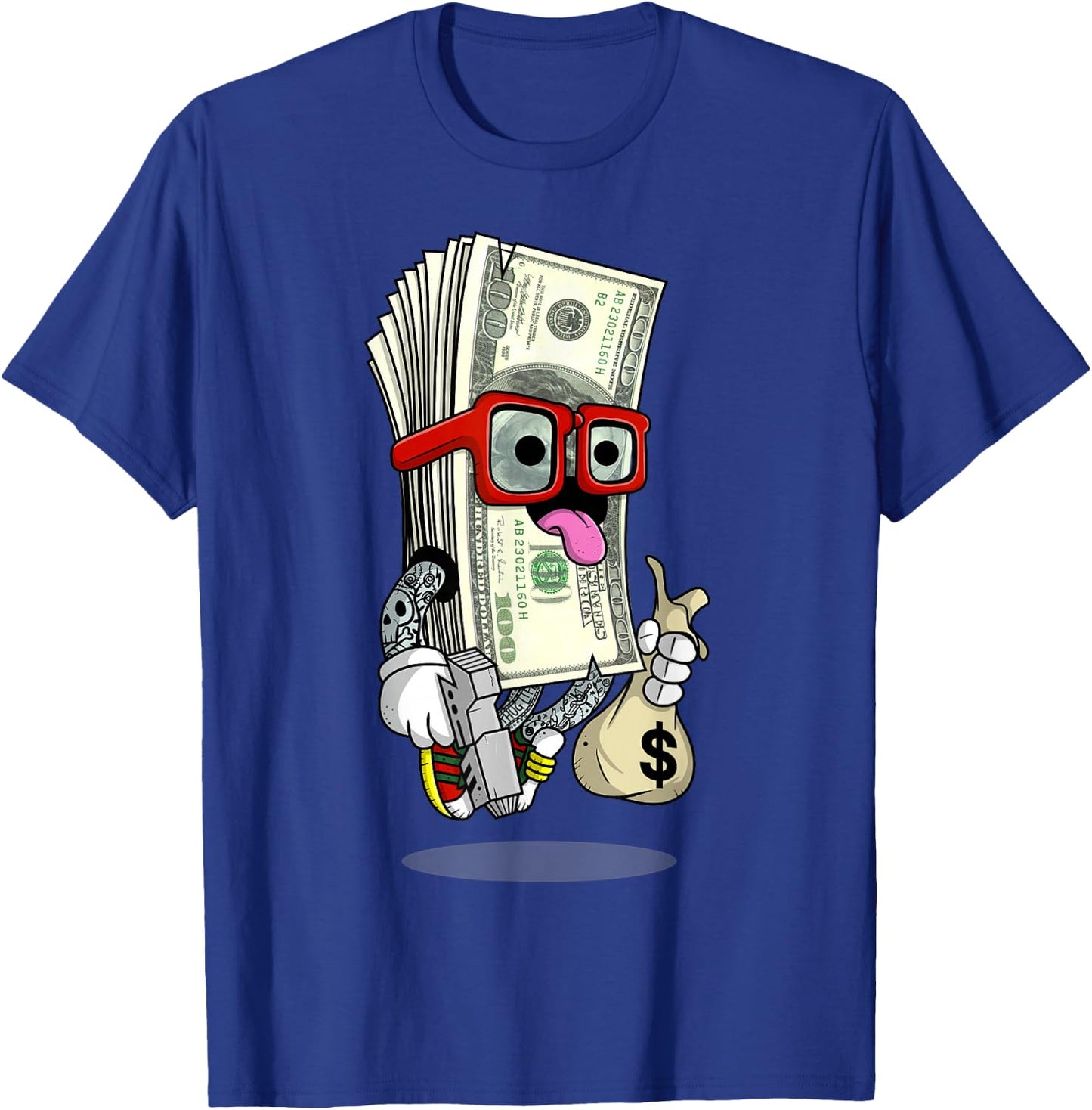 Hip Hop Dope Swag Rap Lover Gift Funny Cash Stacks Bills T-Shirt - T-Shirt | Royal