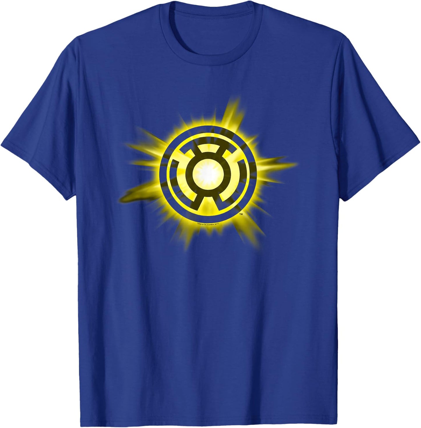 DC Comics Green Lantern Yellow Glow - -Adult, Black, Small, Short Sleeve T-Shirt - T-Shirt | Royal