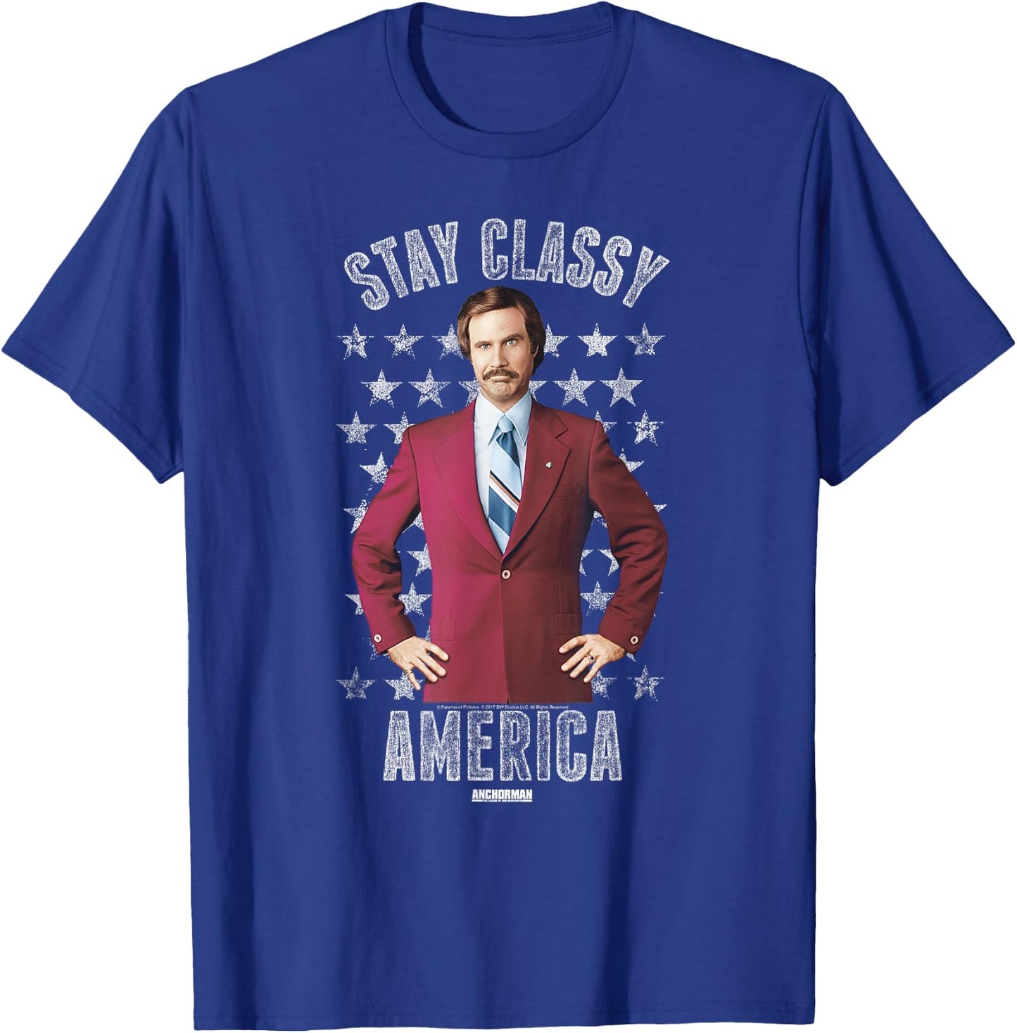 Anchorman Stay Classy America T-Shirt - T-Shirt | Royal