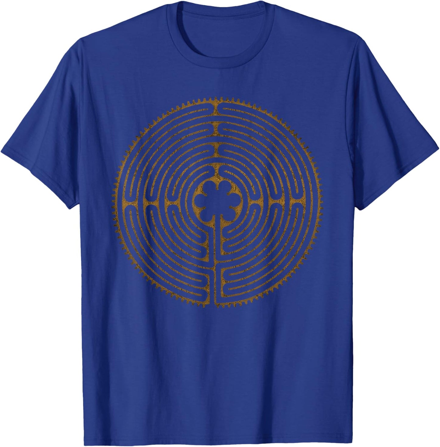 CHARTRES Labyrinth - Antique Style Symbol T-Shirt - T-Shirt | Royal