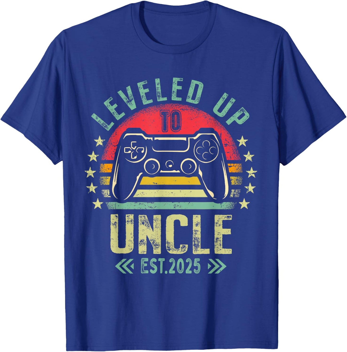Gaming Uncle Pregnancy Announcement For Soon To Be Uncle 2025 Promoted To Uncle Level Unlocked Black T-Shirt - T-Shirt | Royal