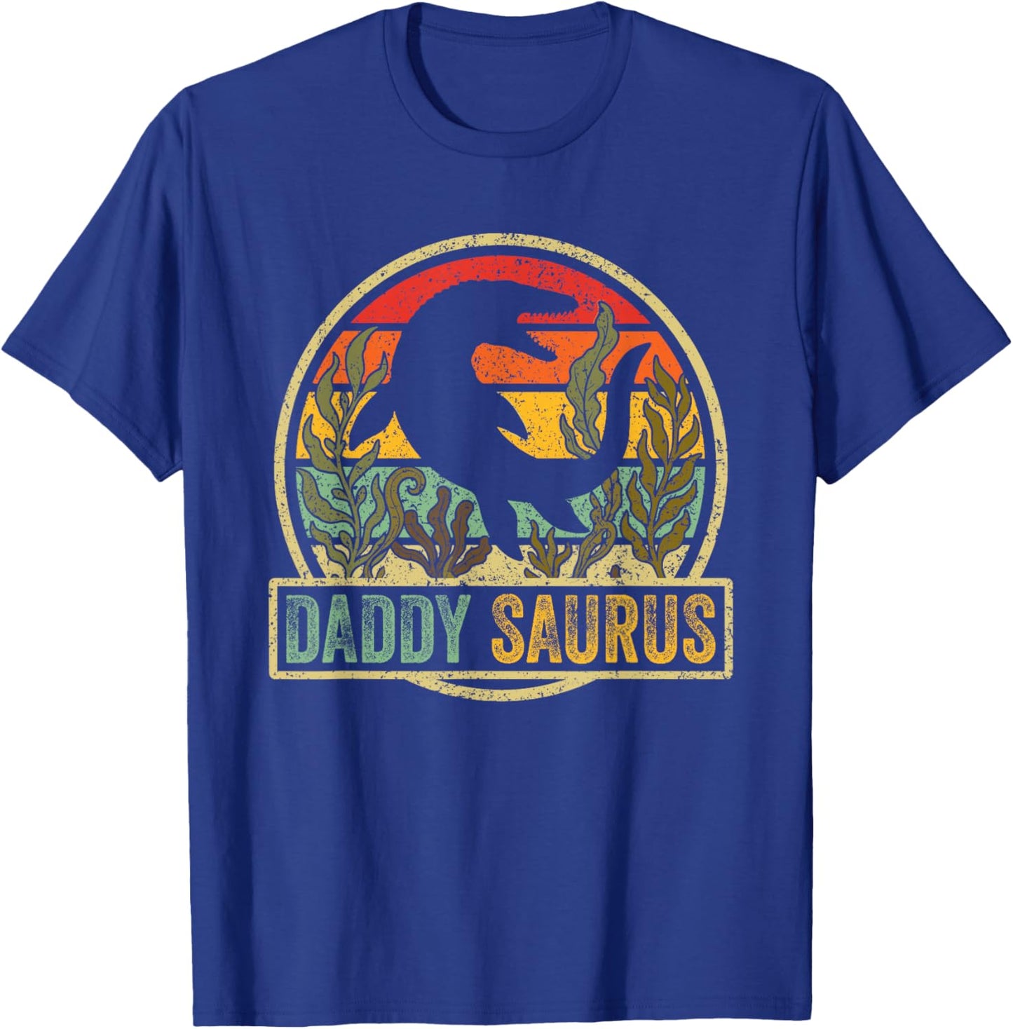 Vintage Retro Daddy Saurus SeaRex Mosasaurus Dinosaur Men T-Shirt - T-Shirt | Royal